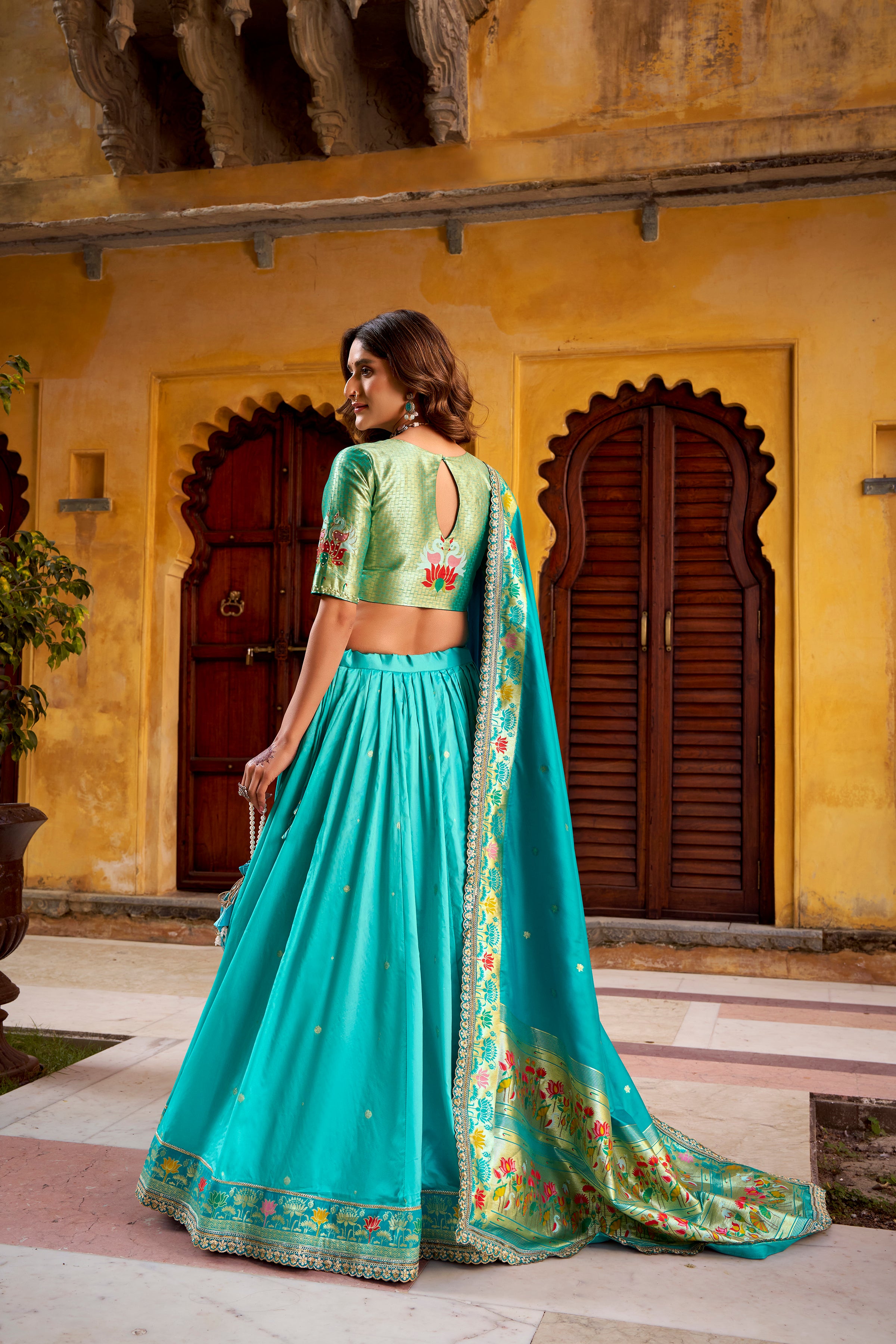 Paithani Zari Weaving Lehenga With Dupatta