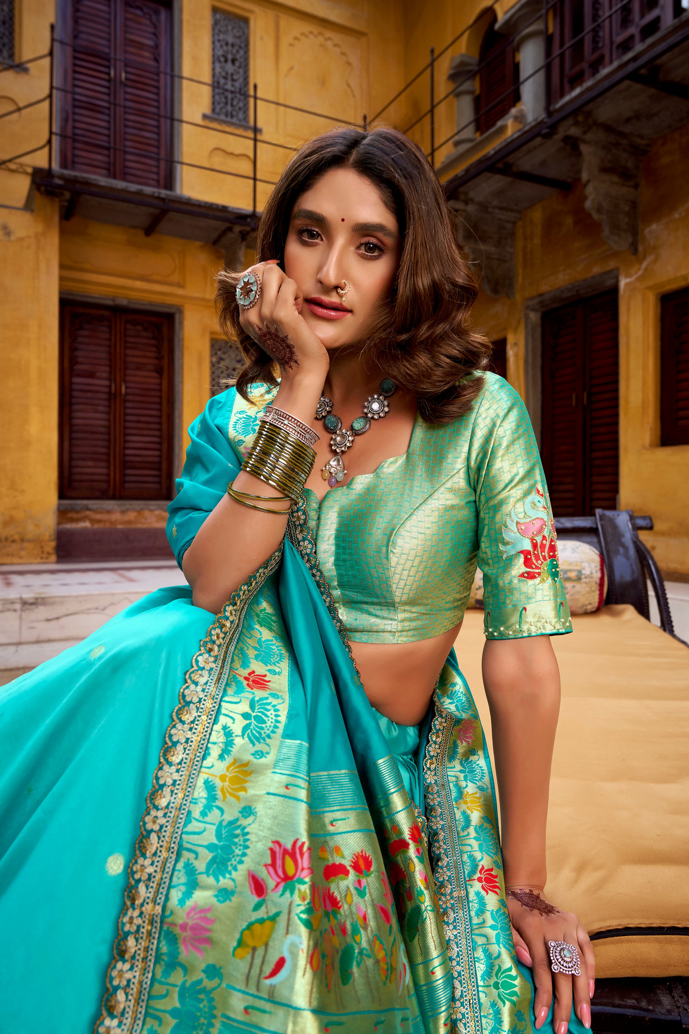 Paithani Zari Weaving Lehenga With Dupatta