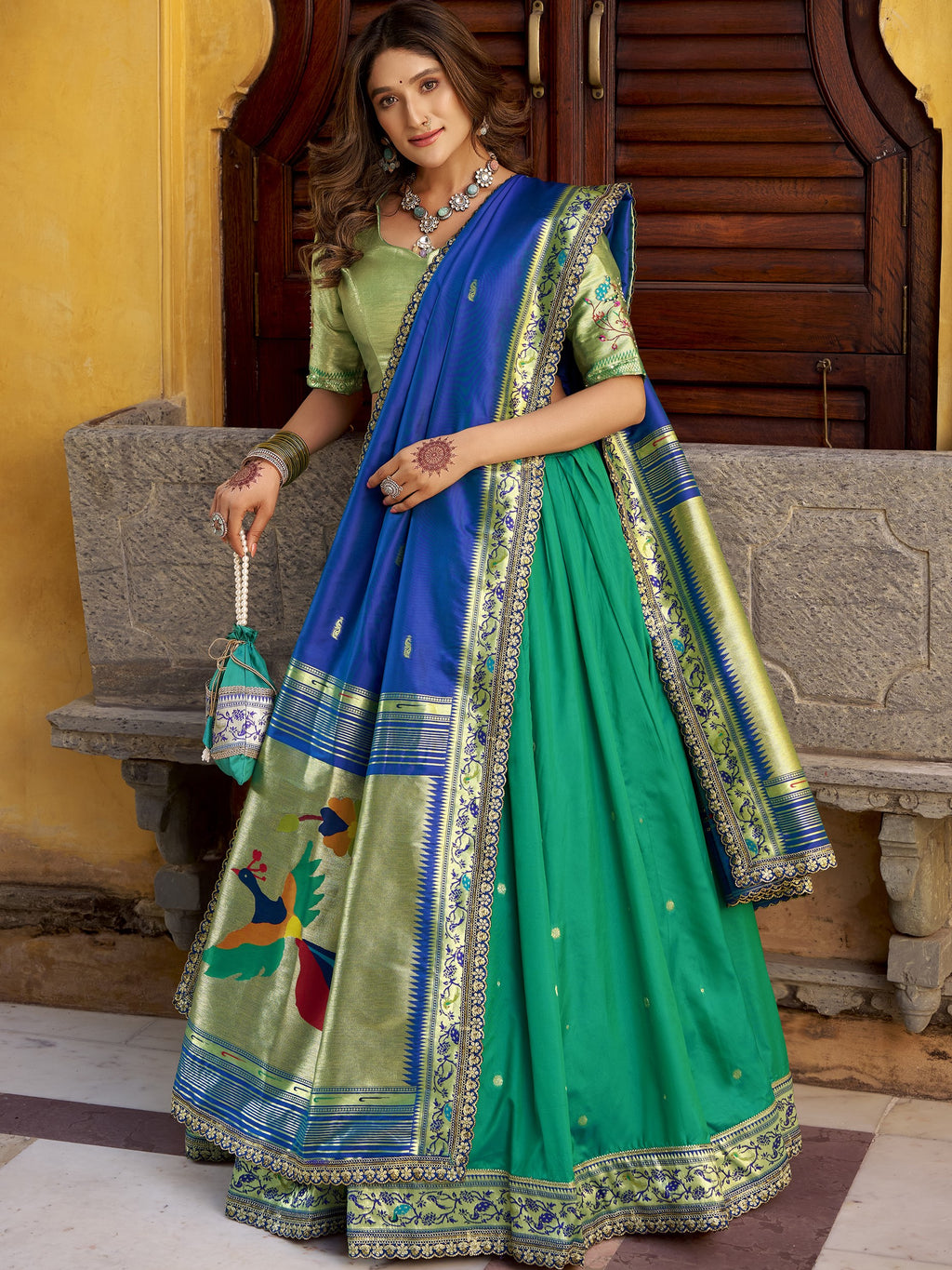 Paithani Zari Weaving Lehenga With Dupatta