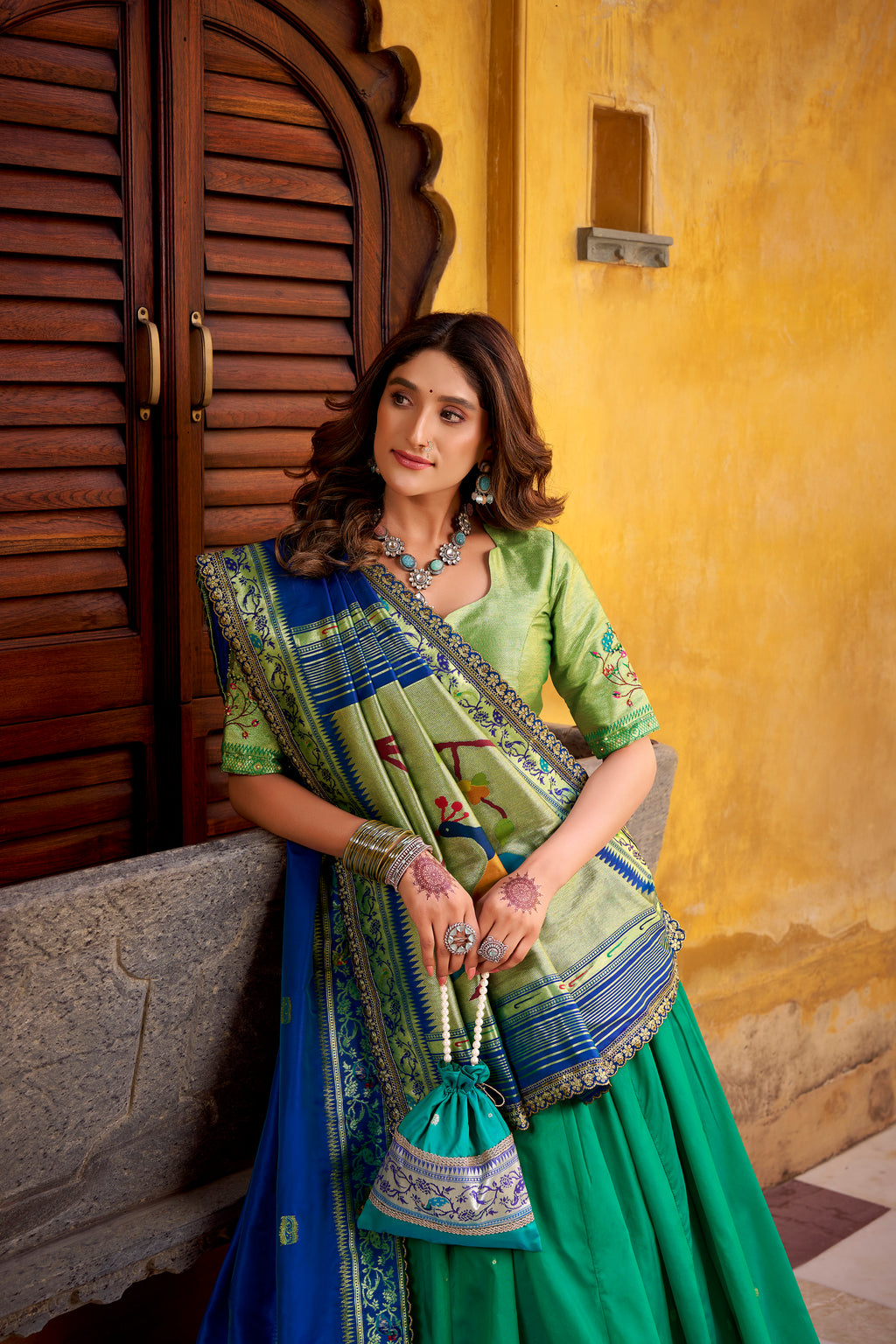 Paithani Zari Weaving Lehenga With Dupatta