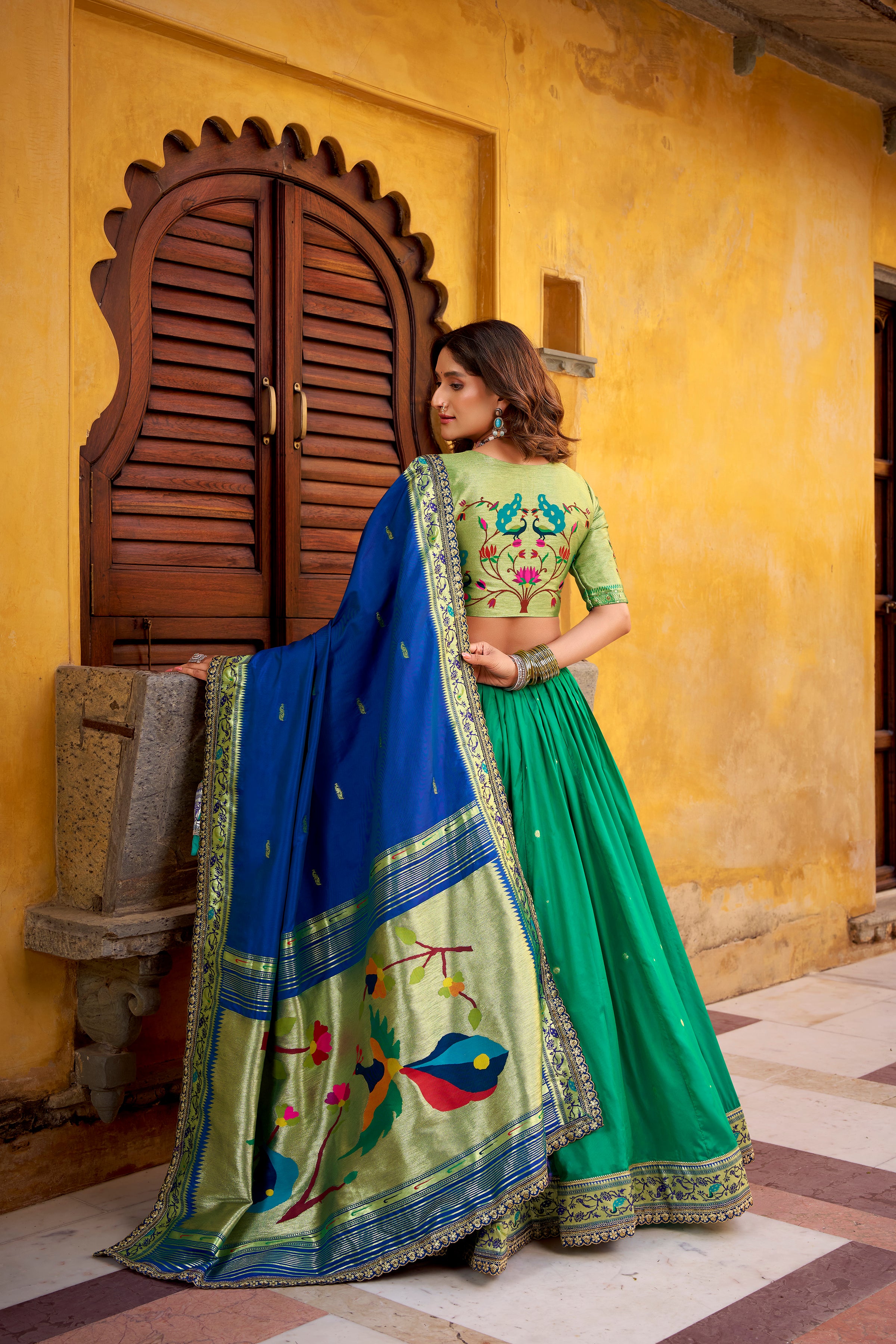 Paithani Zari Weaving Lehenga With Dupatta