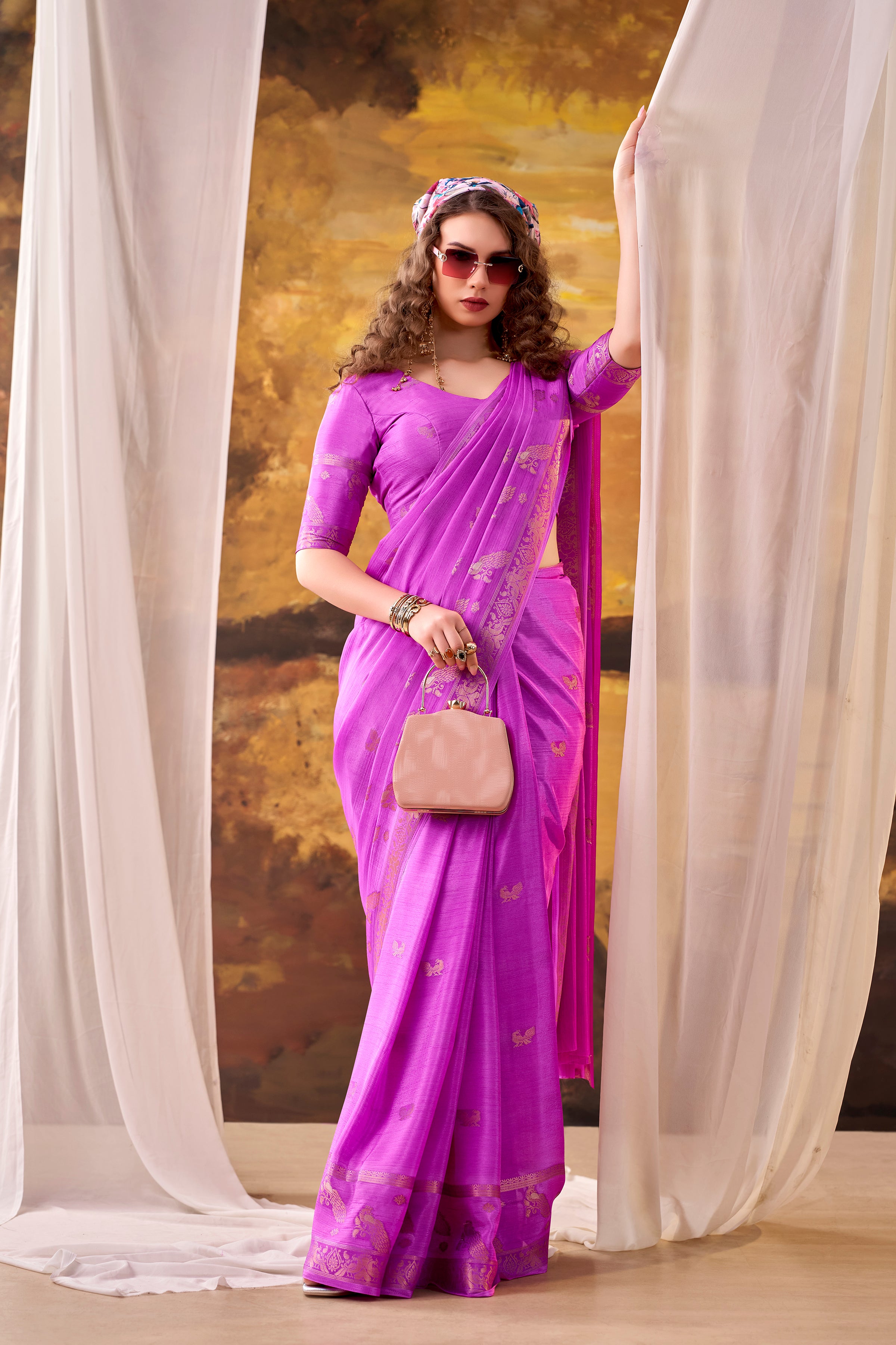 Crepe Zari Weaving Saree