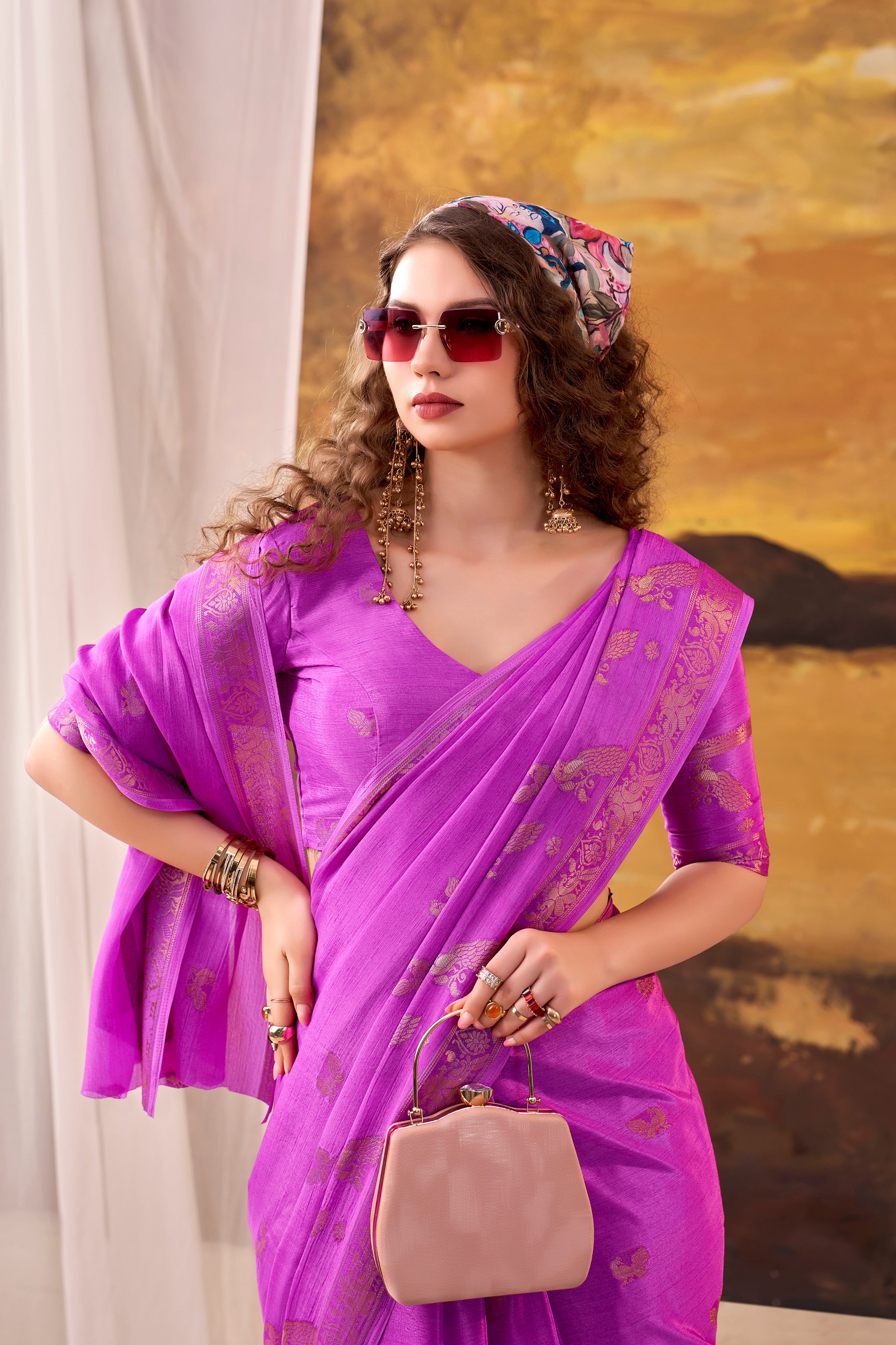Crepe Zari Weaving Saree