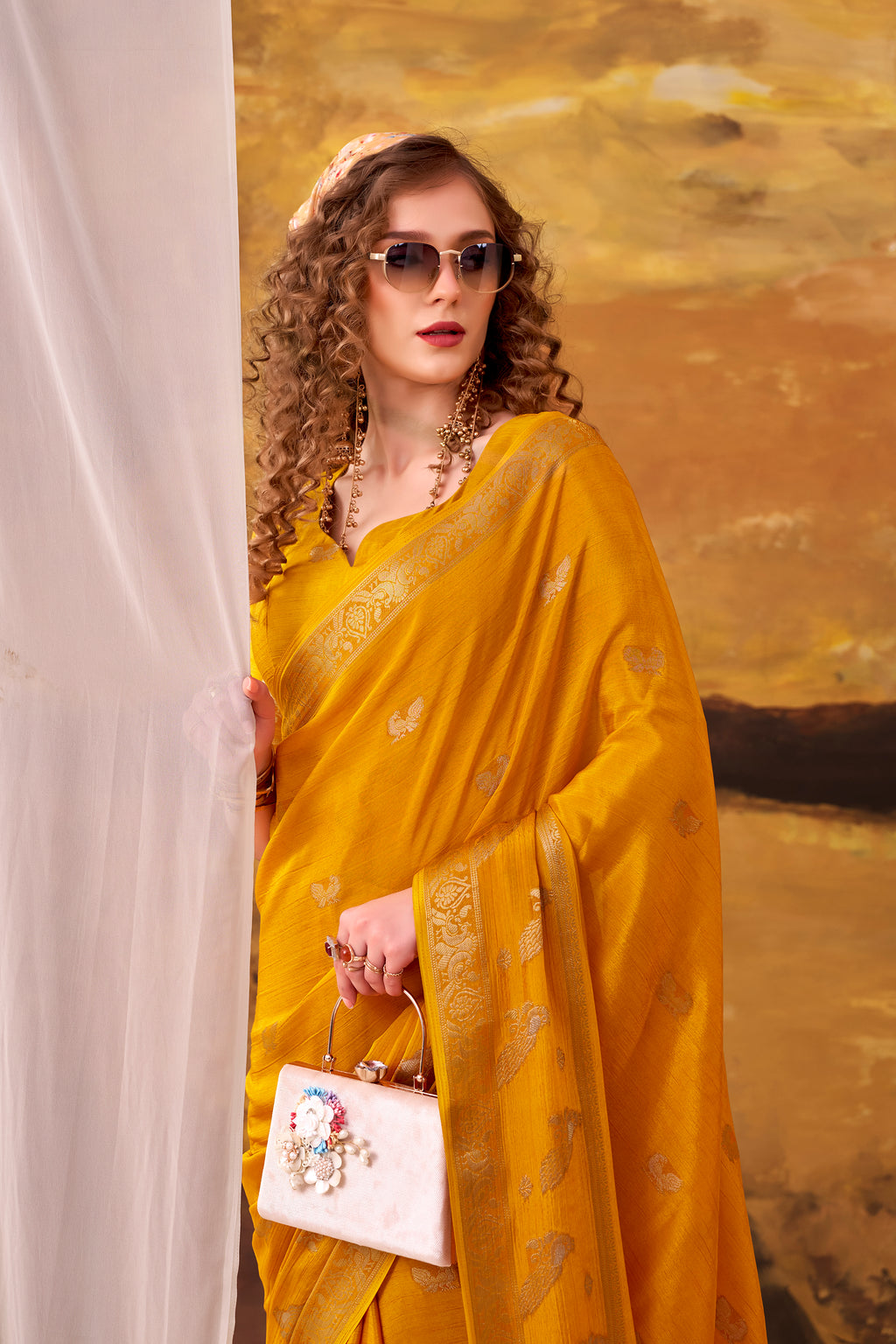 Crepe Zari Weaving Saree