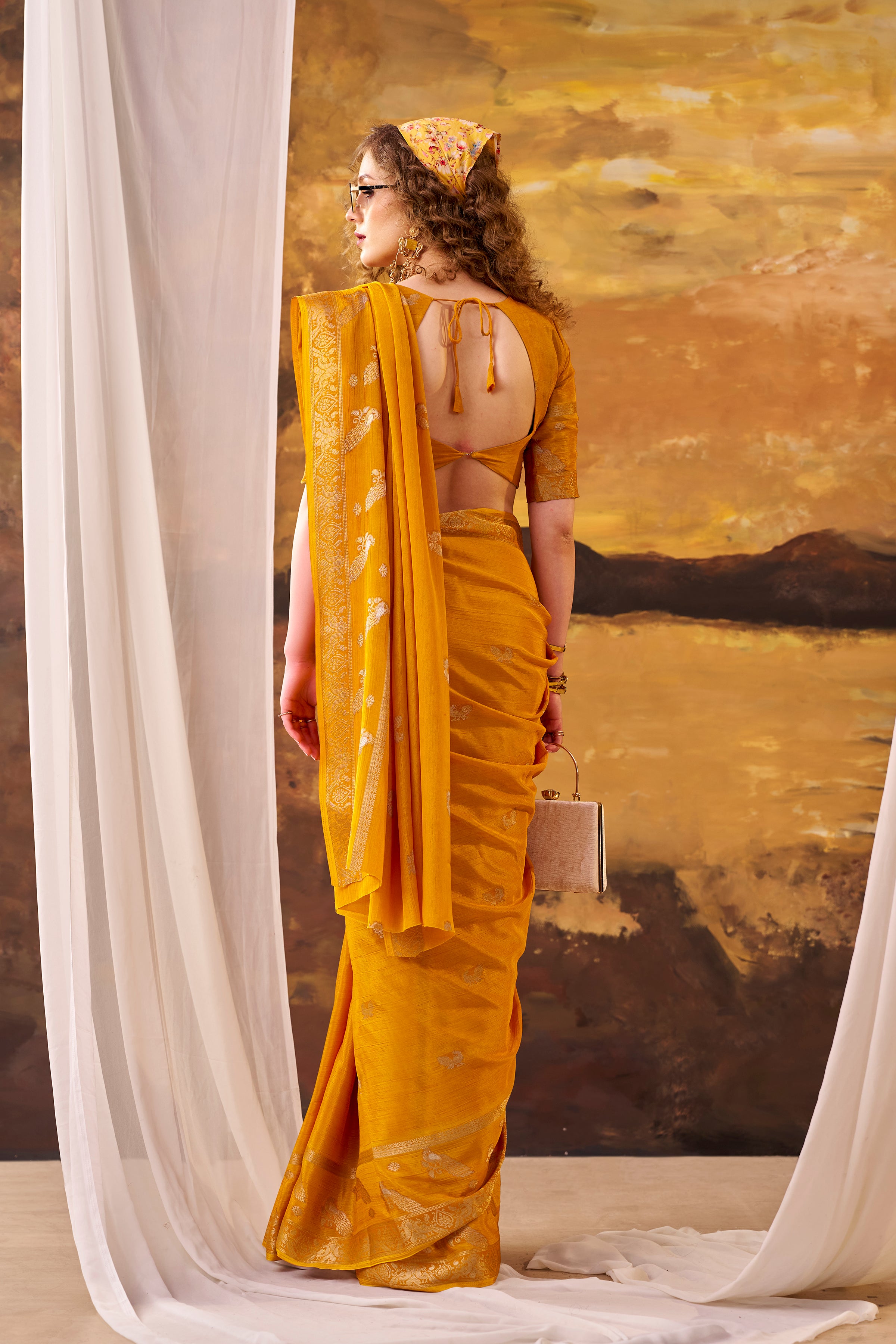 Crepe Zari Weaving Saree