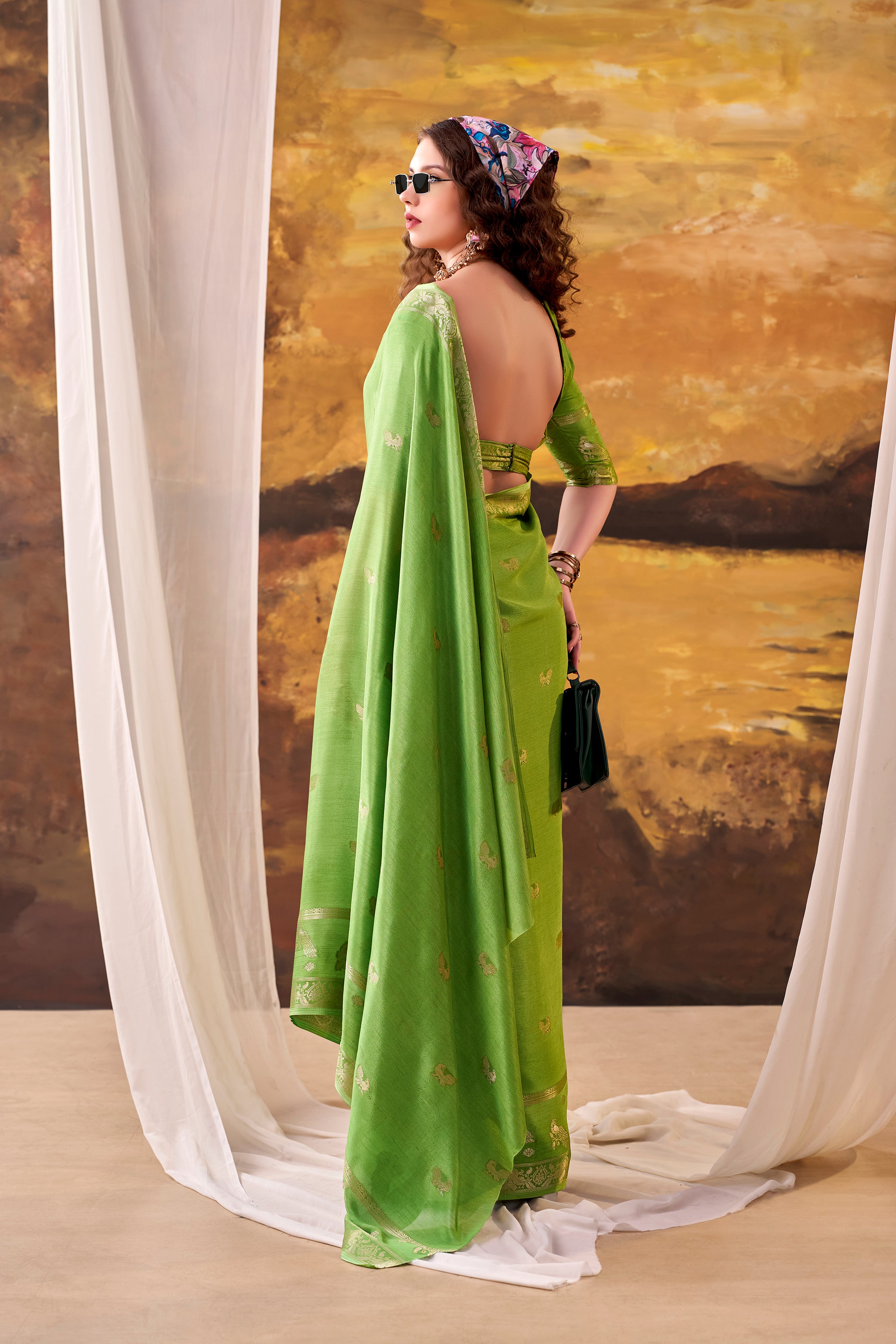 Crepe Zari Weaving Saree