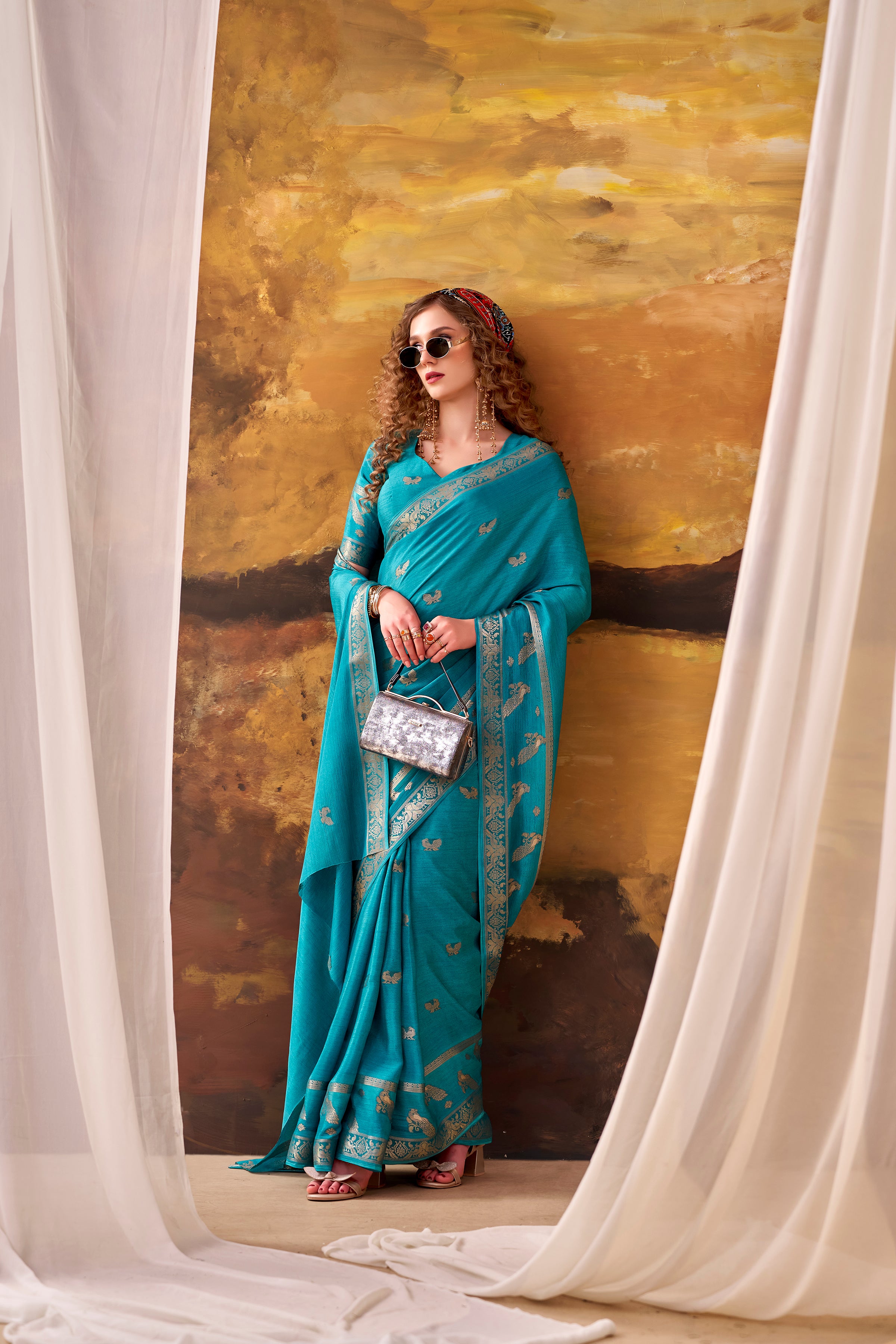 Crepe Zari Weaving Saree