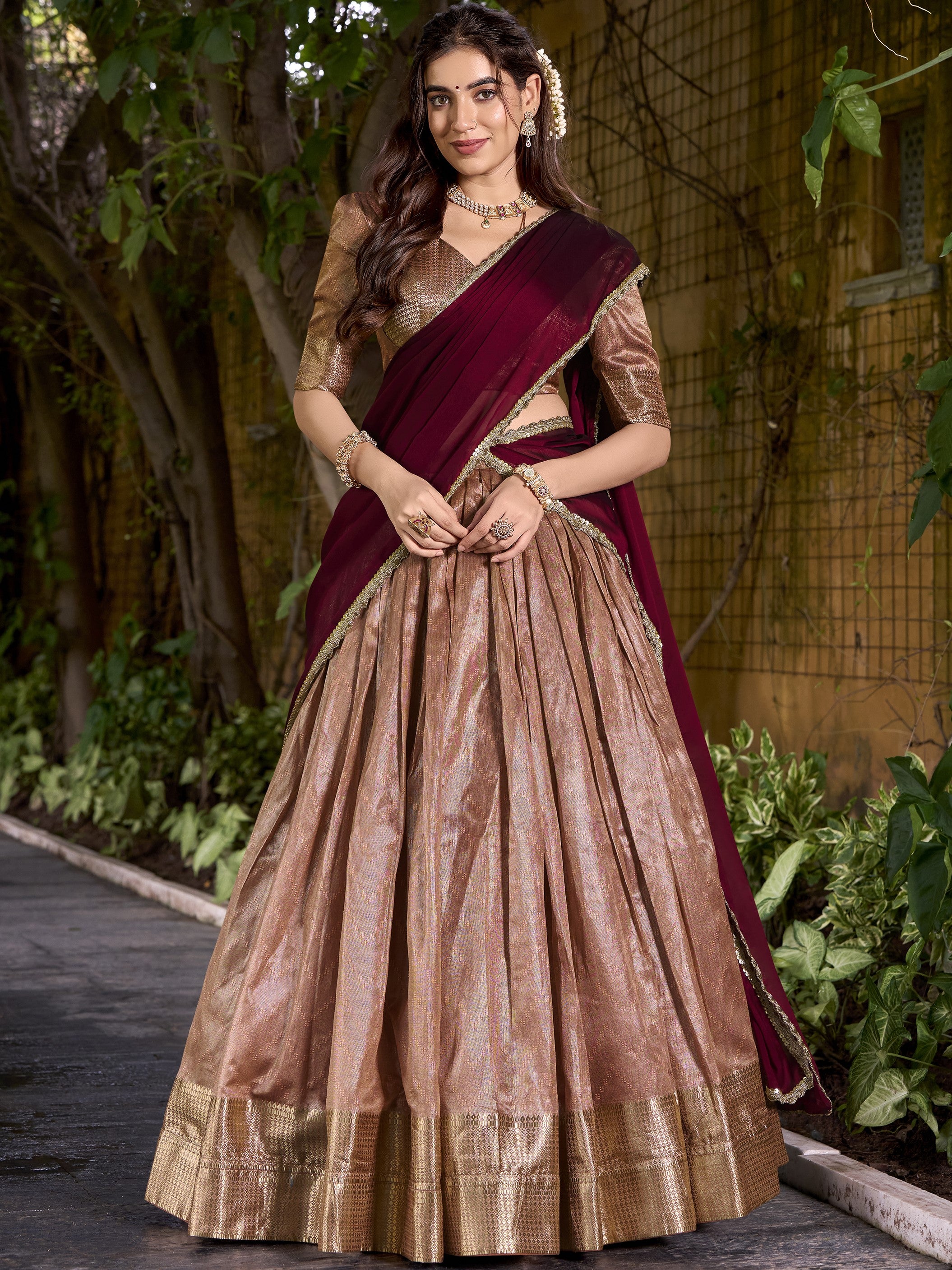 Dupion Silk Lehenga For Women