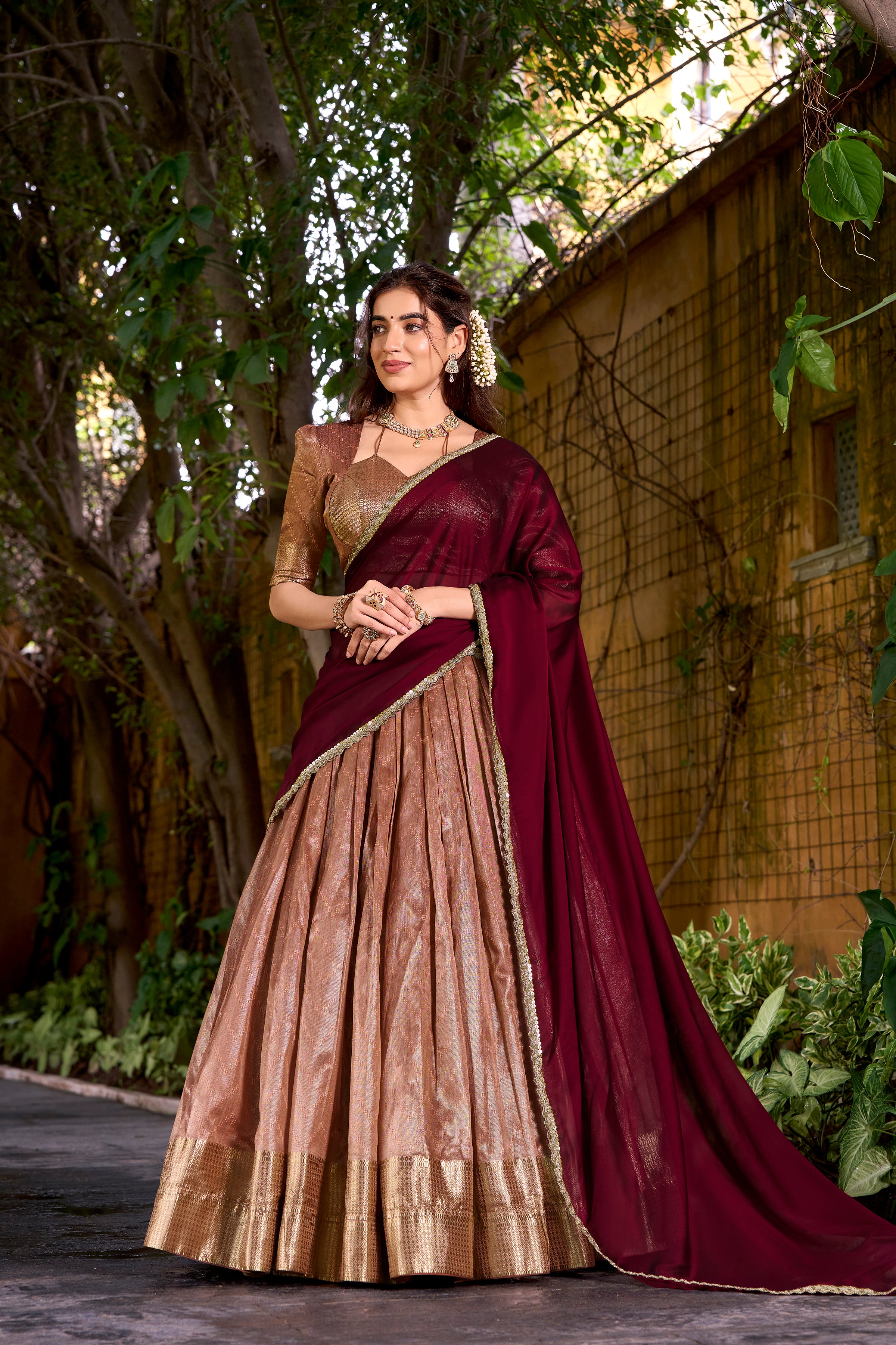 Dupion Silk Lehenga For Women