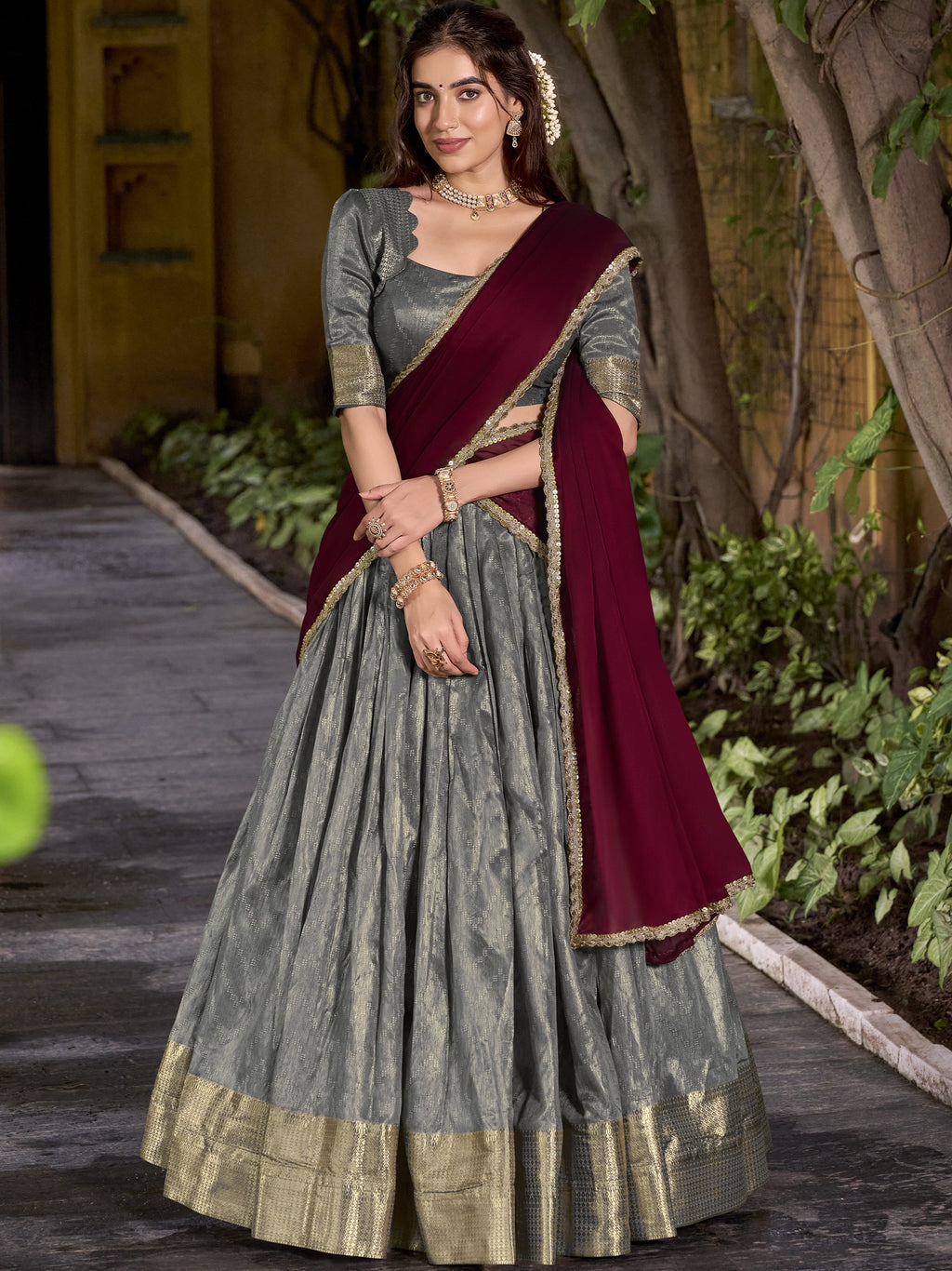 Dupion Silk Lehenga For Women