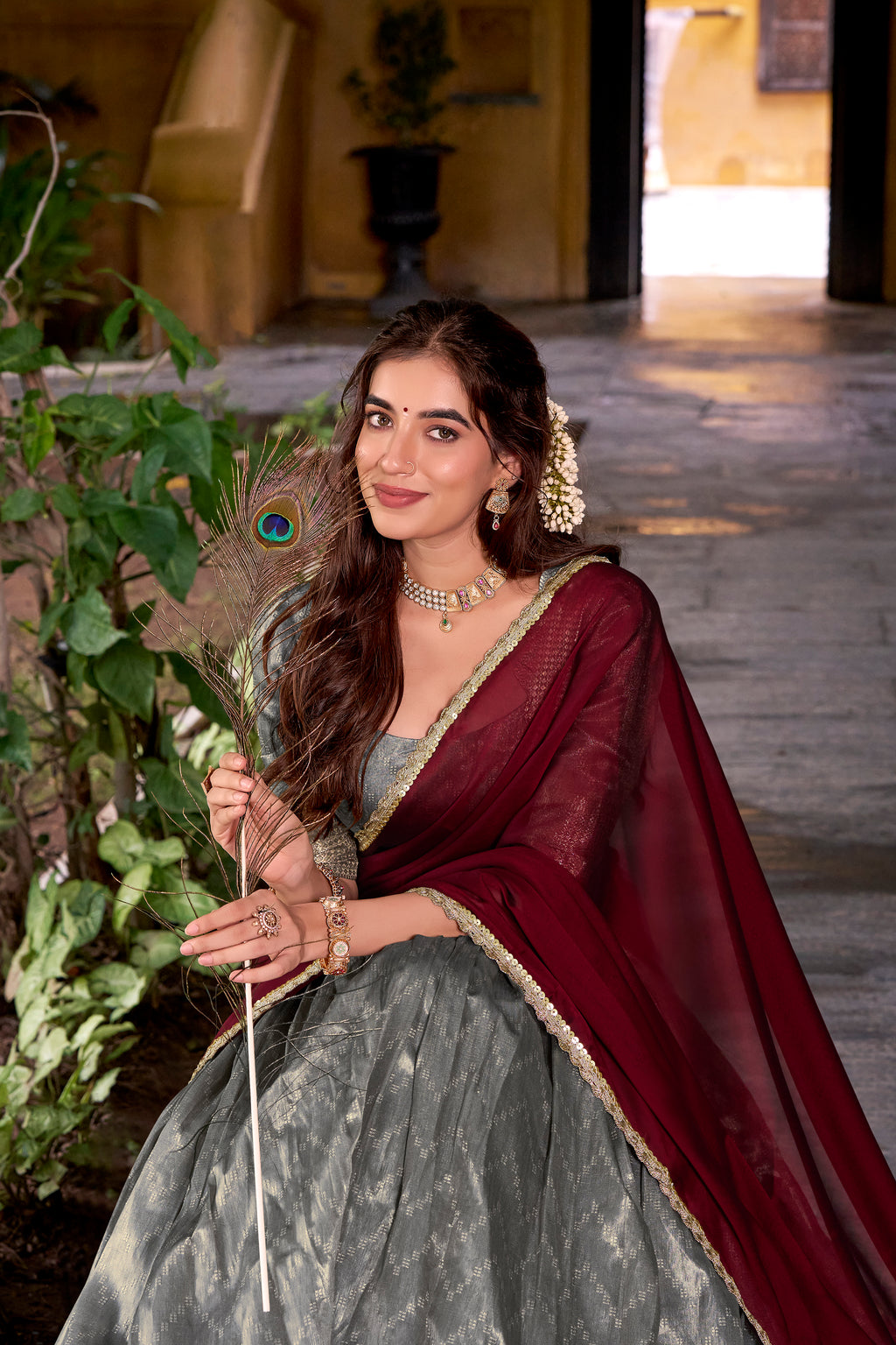 Dupion Silk Lehenga For Women