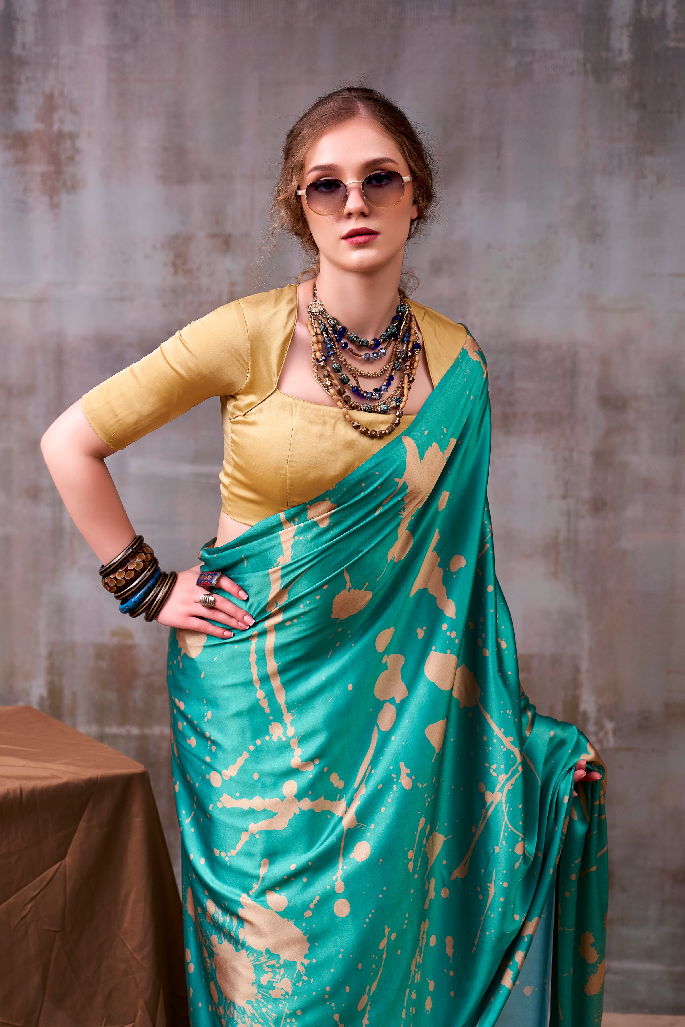 Satin Silk Printed Saree