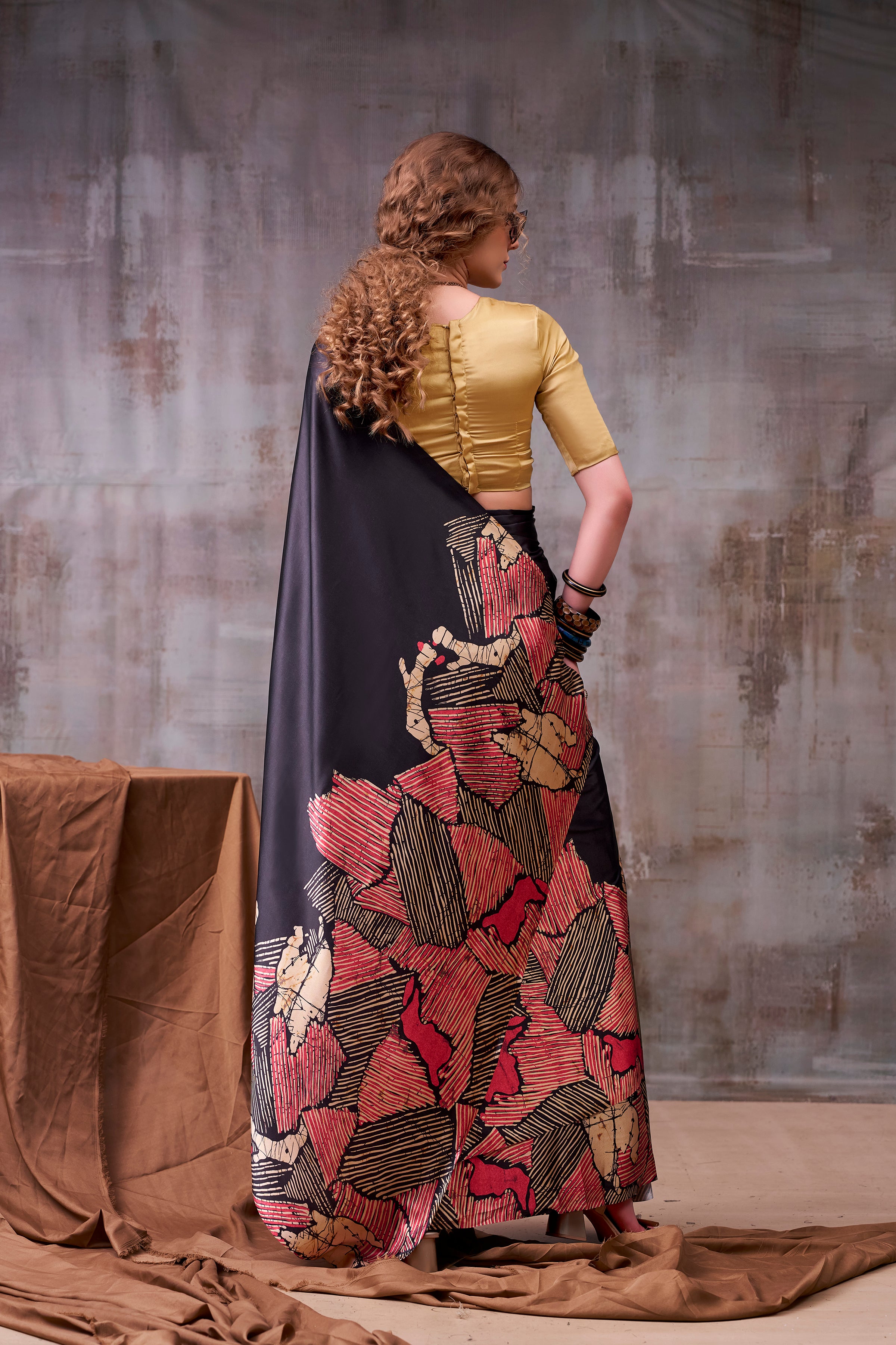 Satin Silk Printed Saree