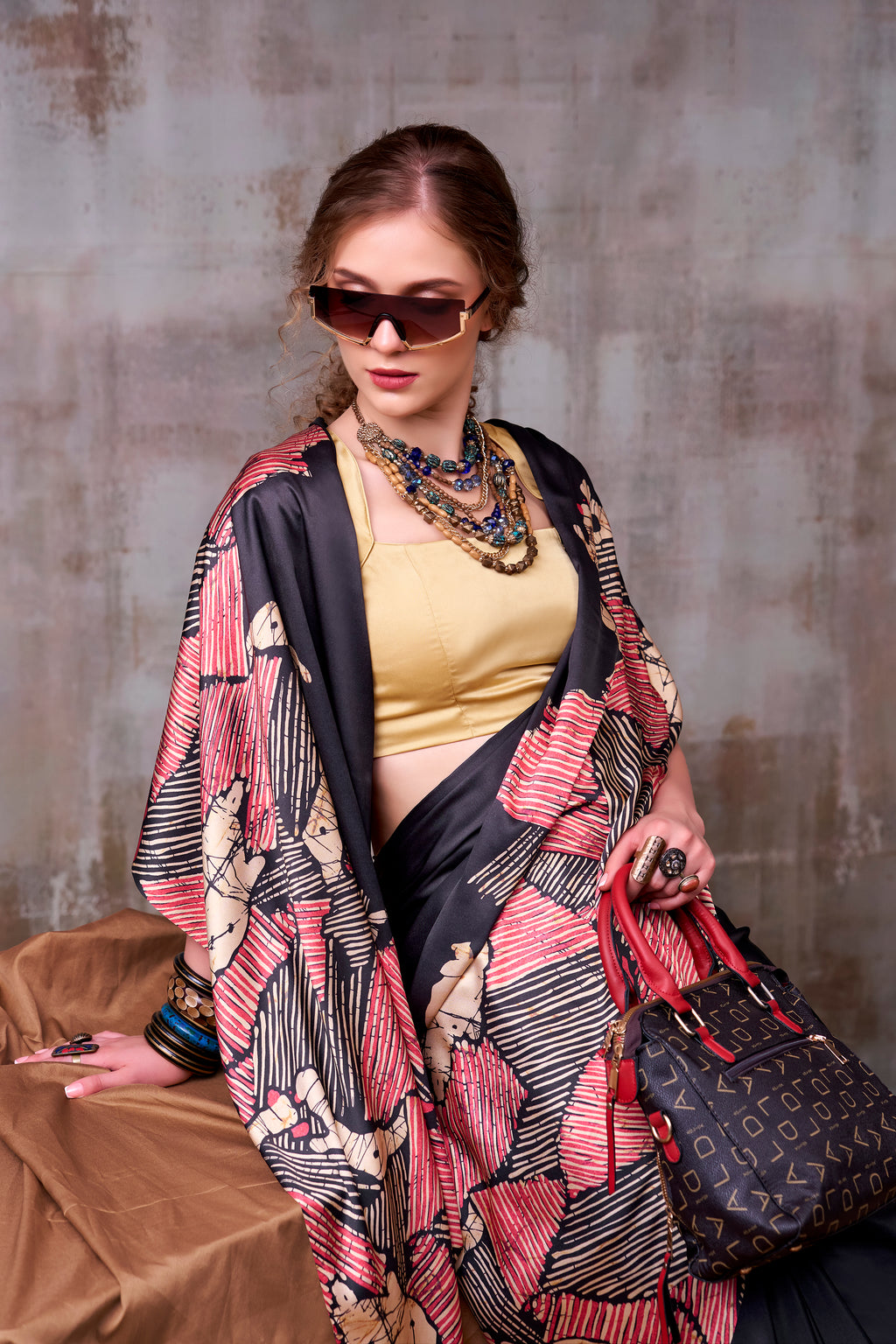 Satin Silk Printed Saree