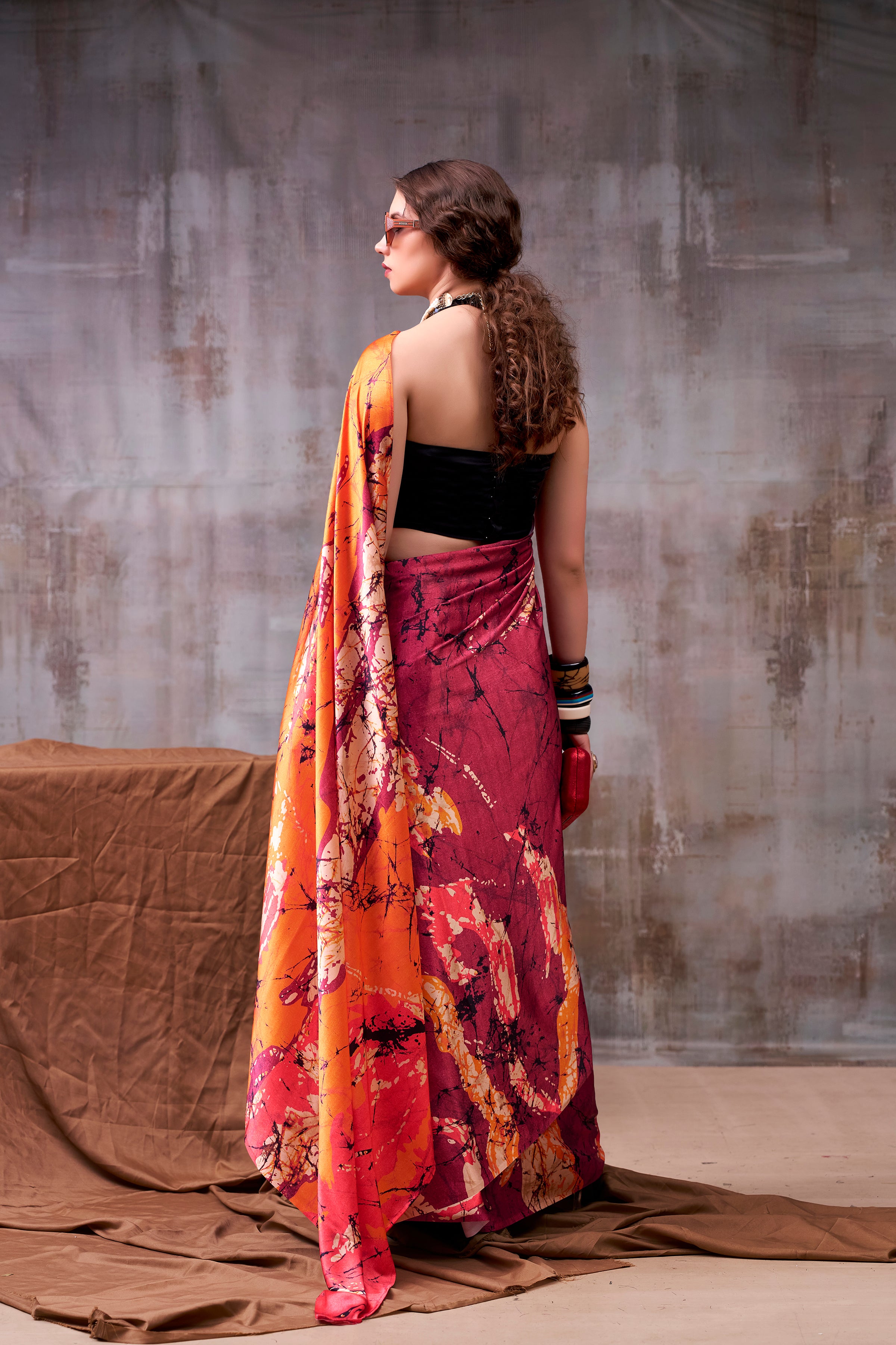 Satin Silk Printed Saree