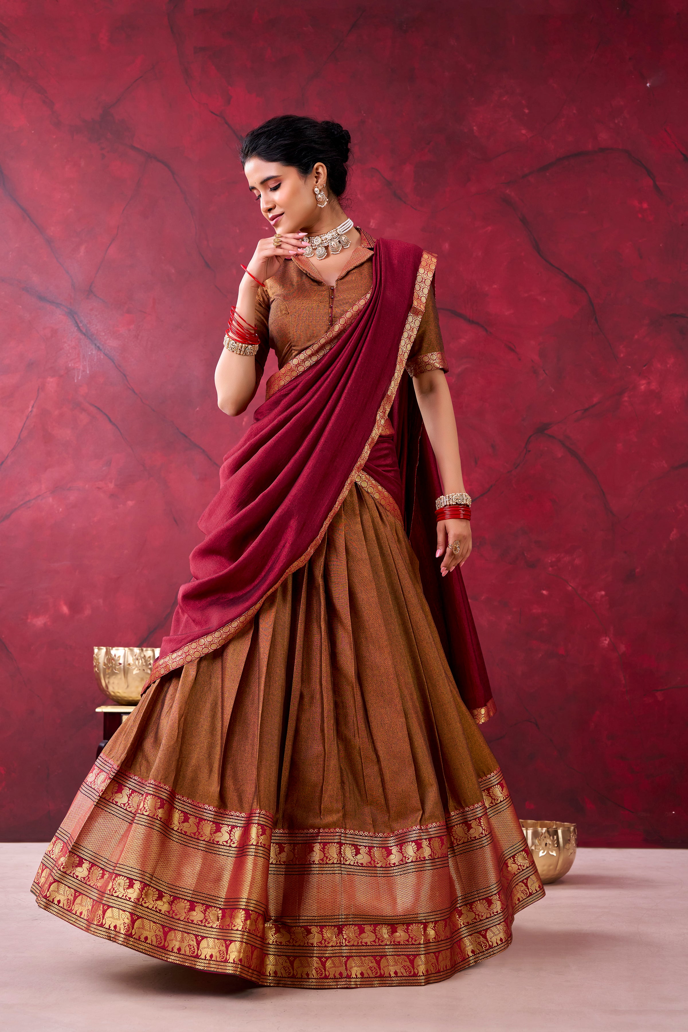 Narayan Pattu Zari Weaving Lehenga With Dupatta