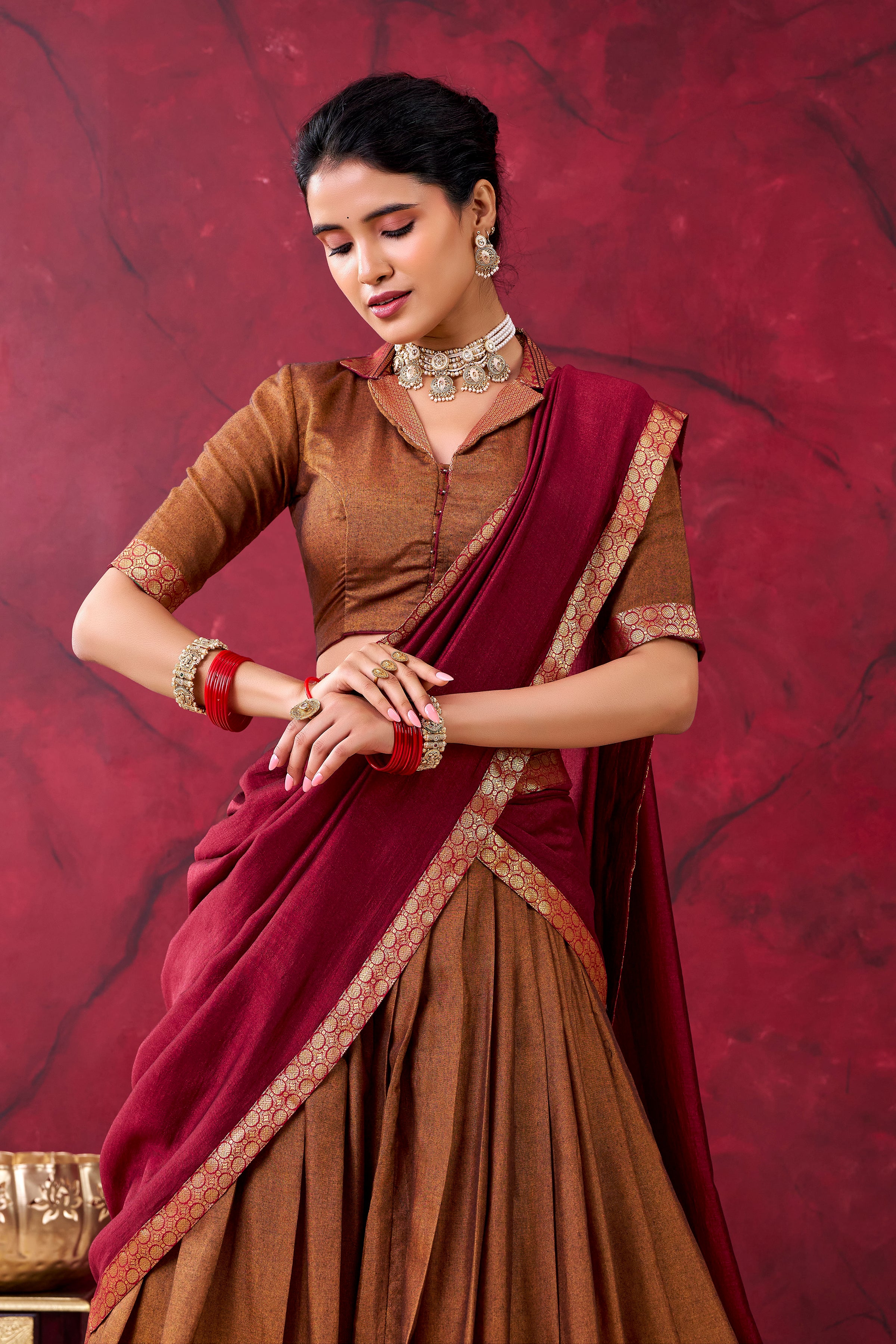 Narayan Pattu Zari Weaving Lehenga With Dupatta