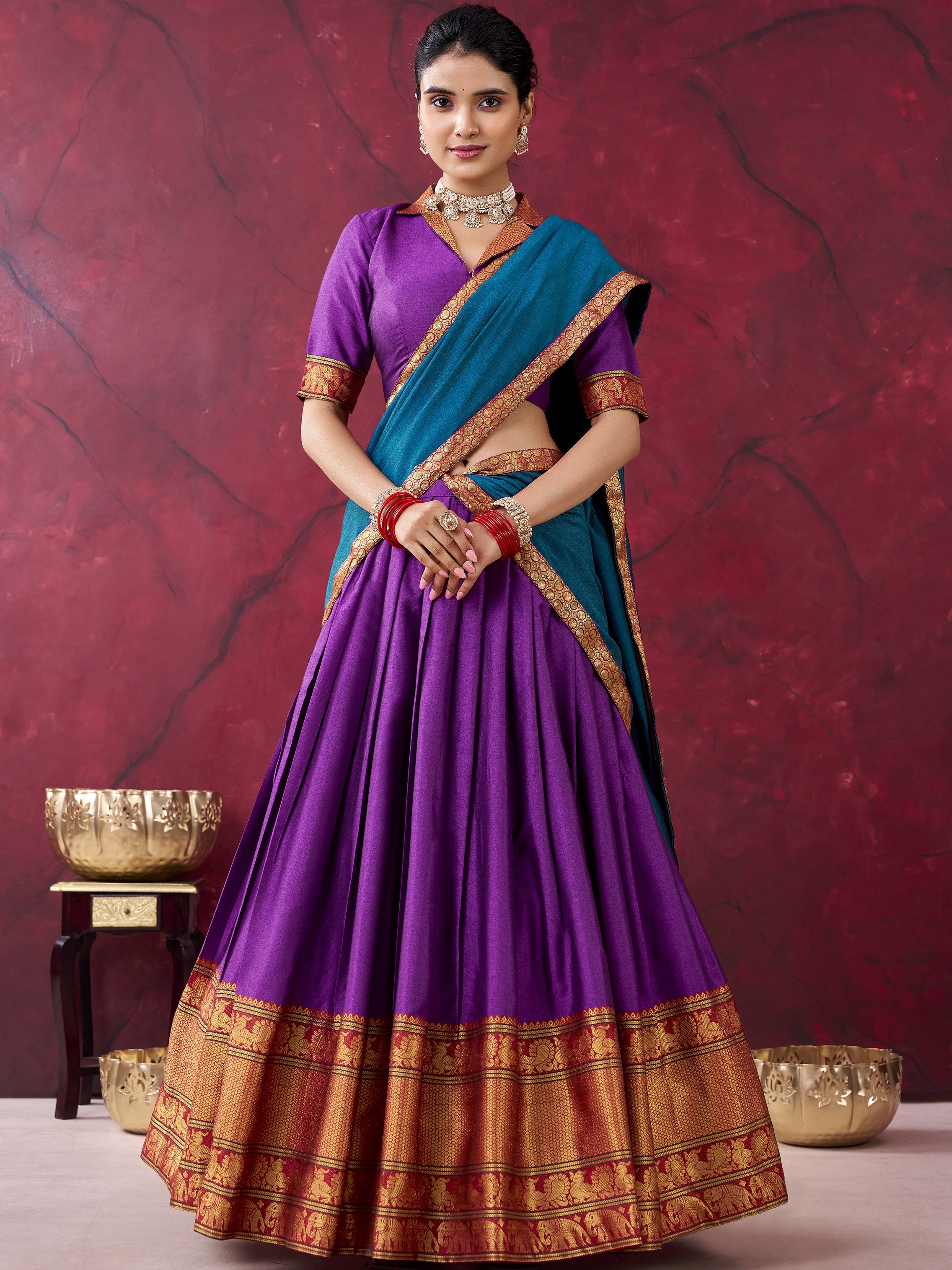 Narayan Pattu Zari Weaving Lehenga With Dupatta