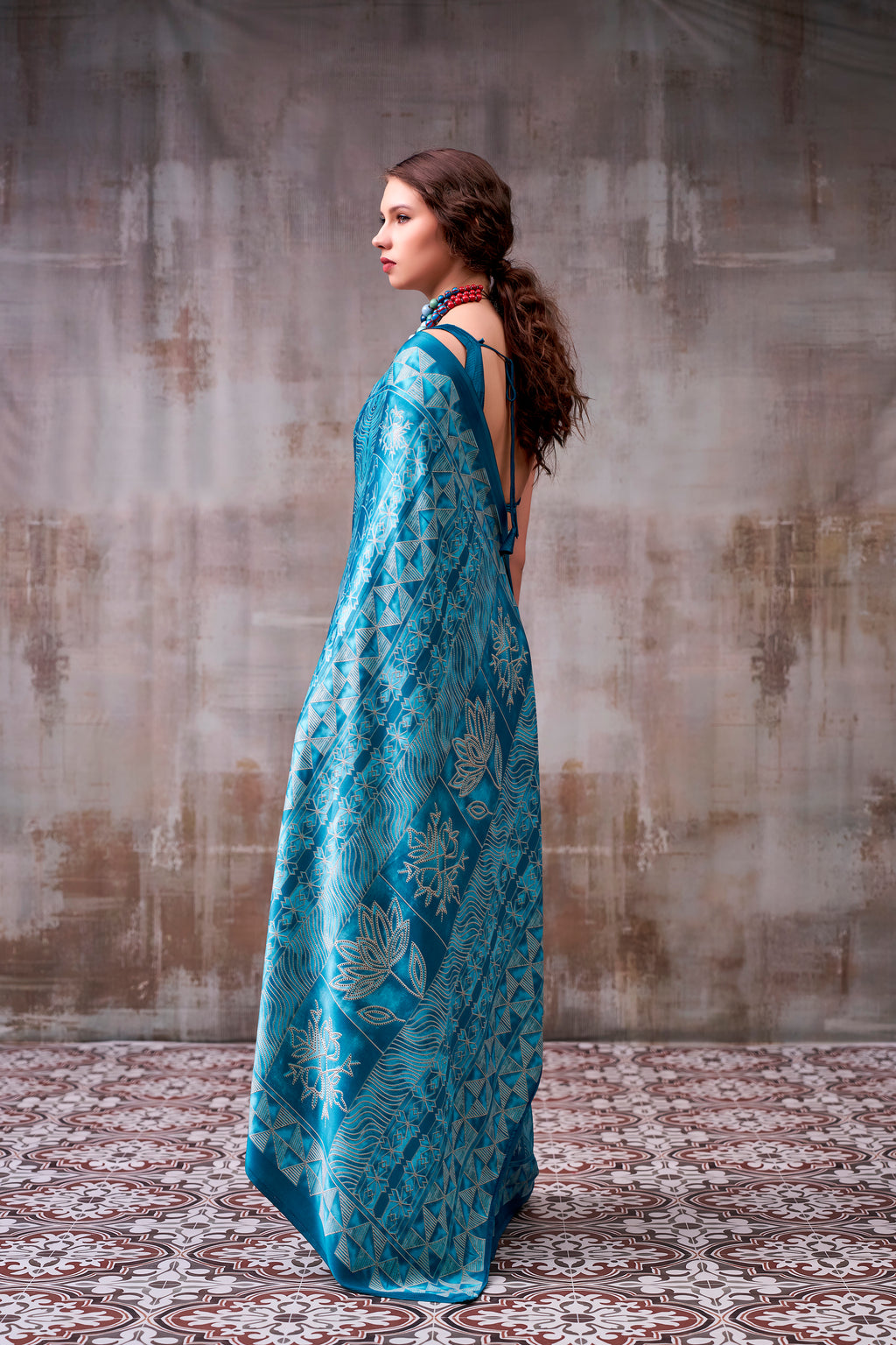 Satin Silk Printed saree