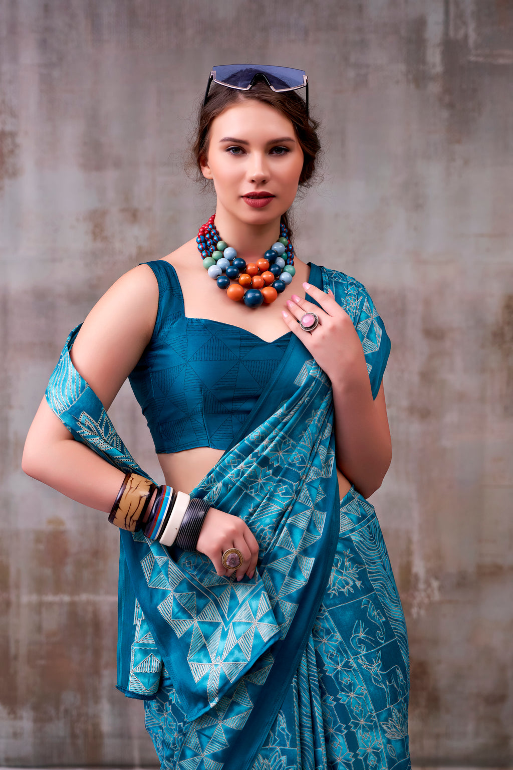 Satin Silk Printed saree