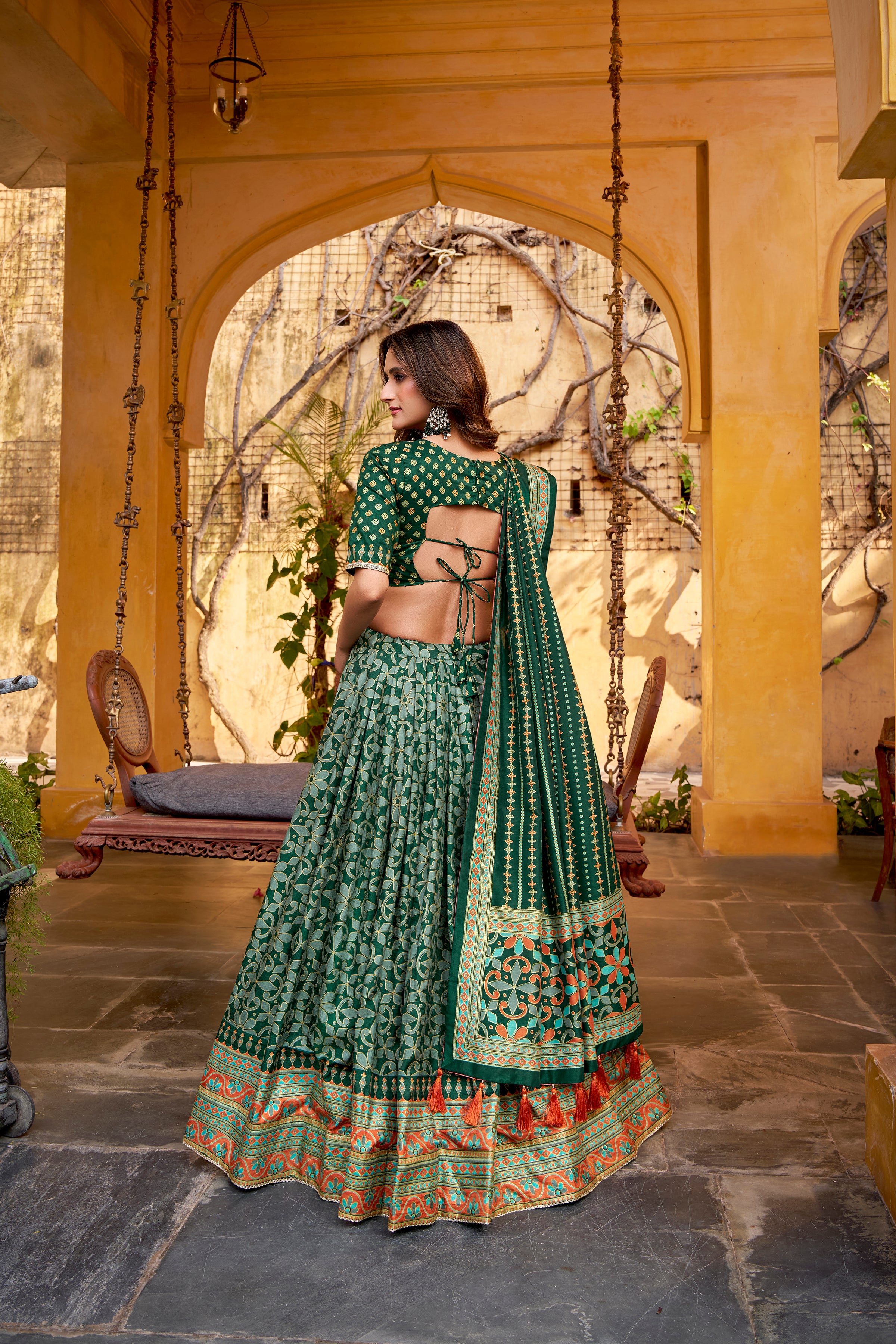 Tussar Silk Sparkle Design Lehenga With Dupatta