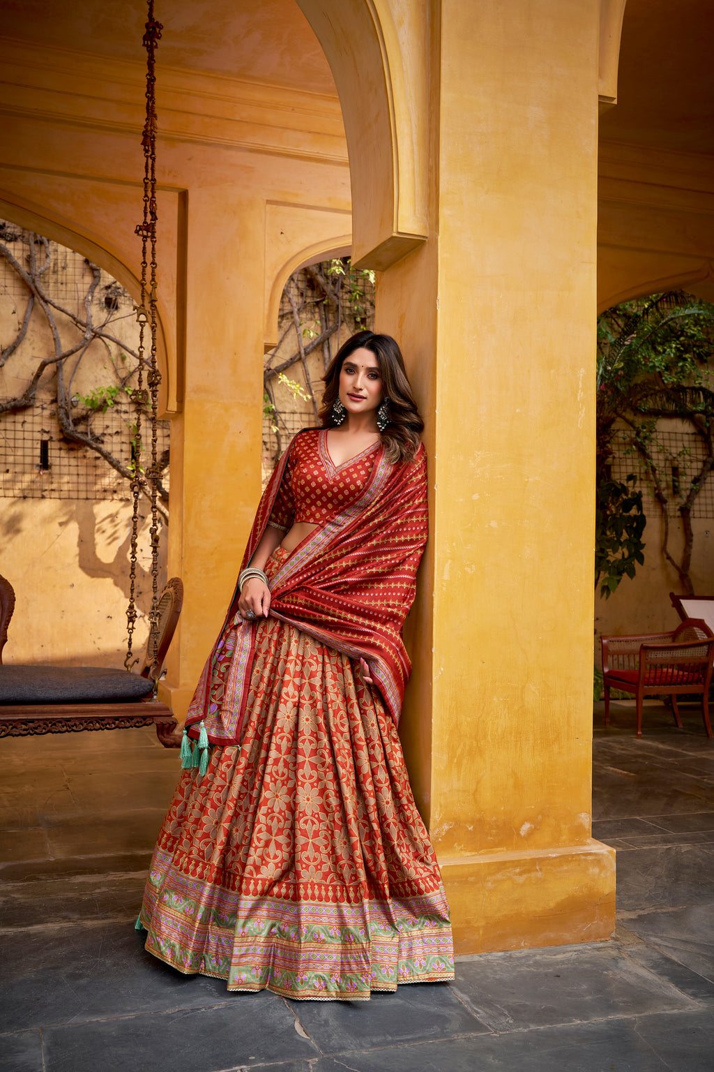 Tussar Silk Sparkle Design Lehenga With Dupatta