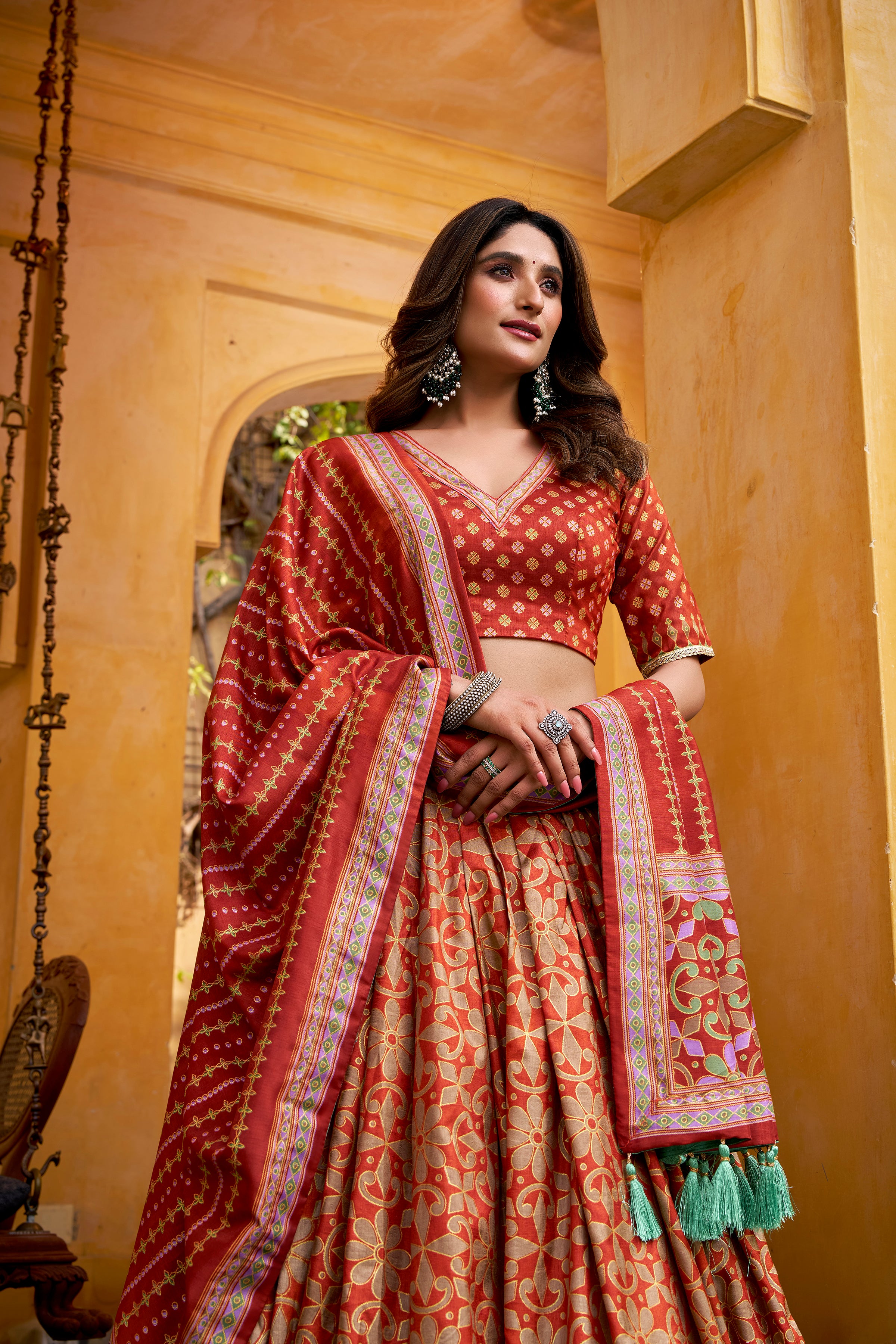 Tussar Silk Sparkle Design Lehenga With Dupatta