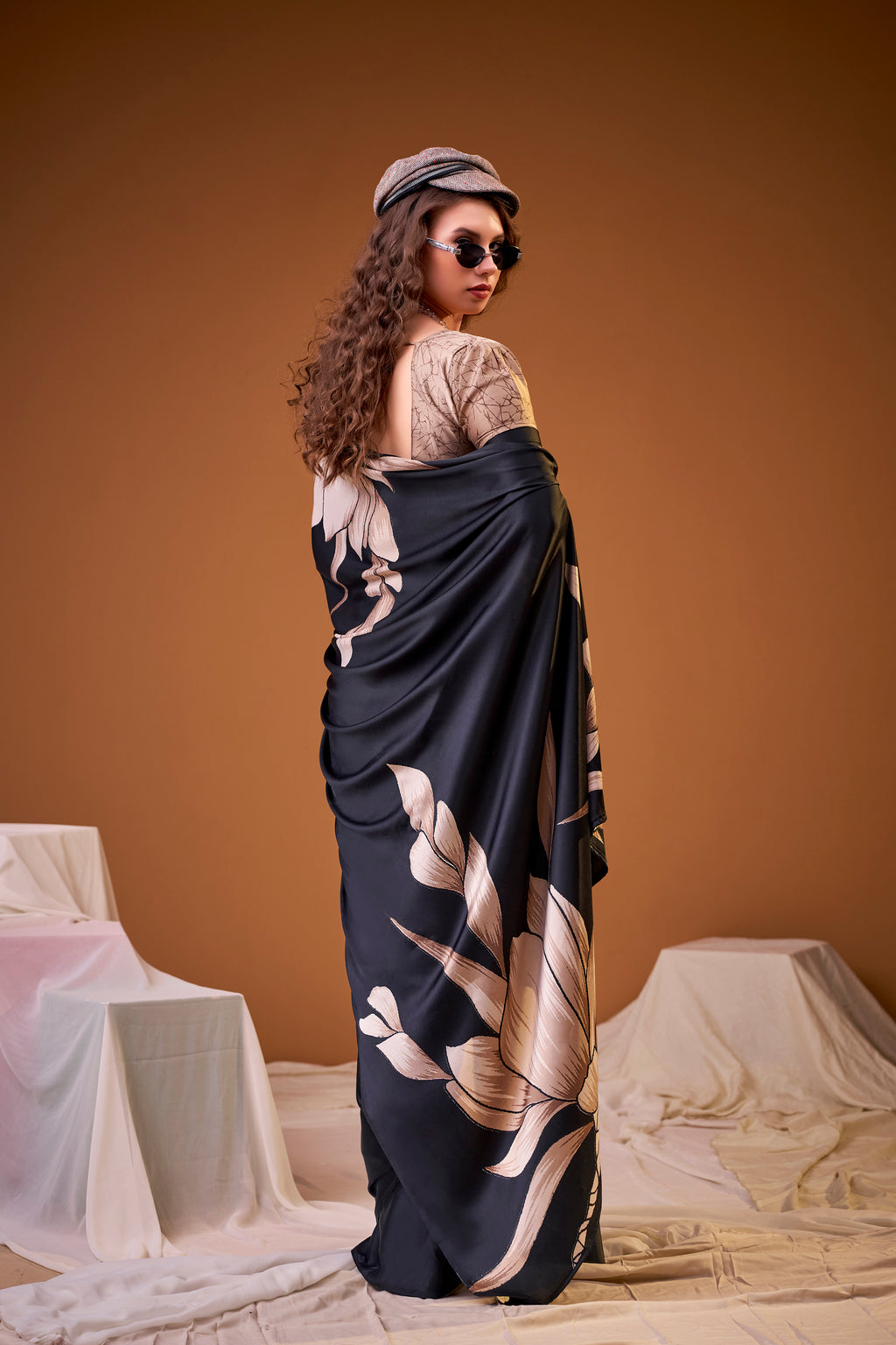Satin Silk Floral Printed Saree