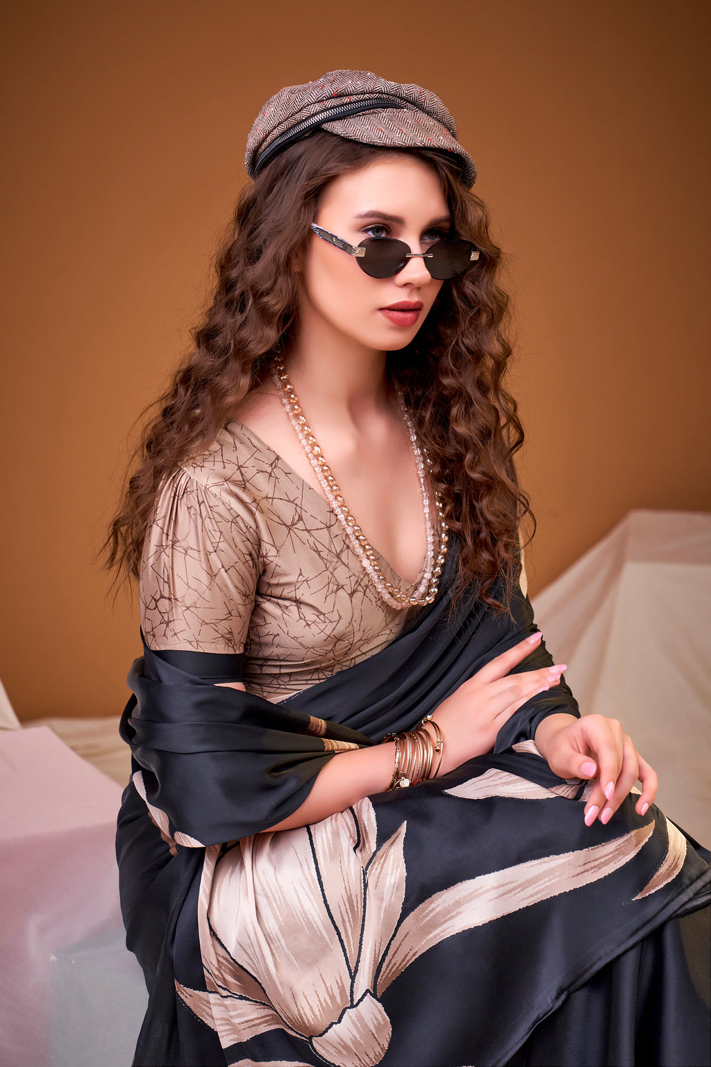 Satin Silk Floral Printed Saree
