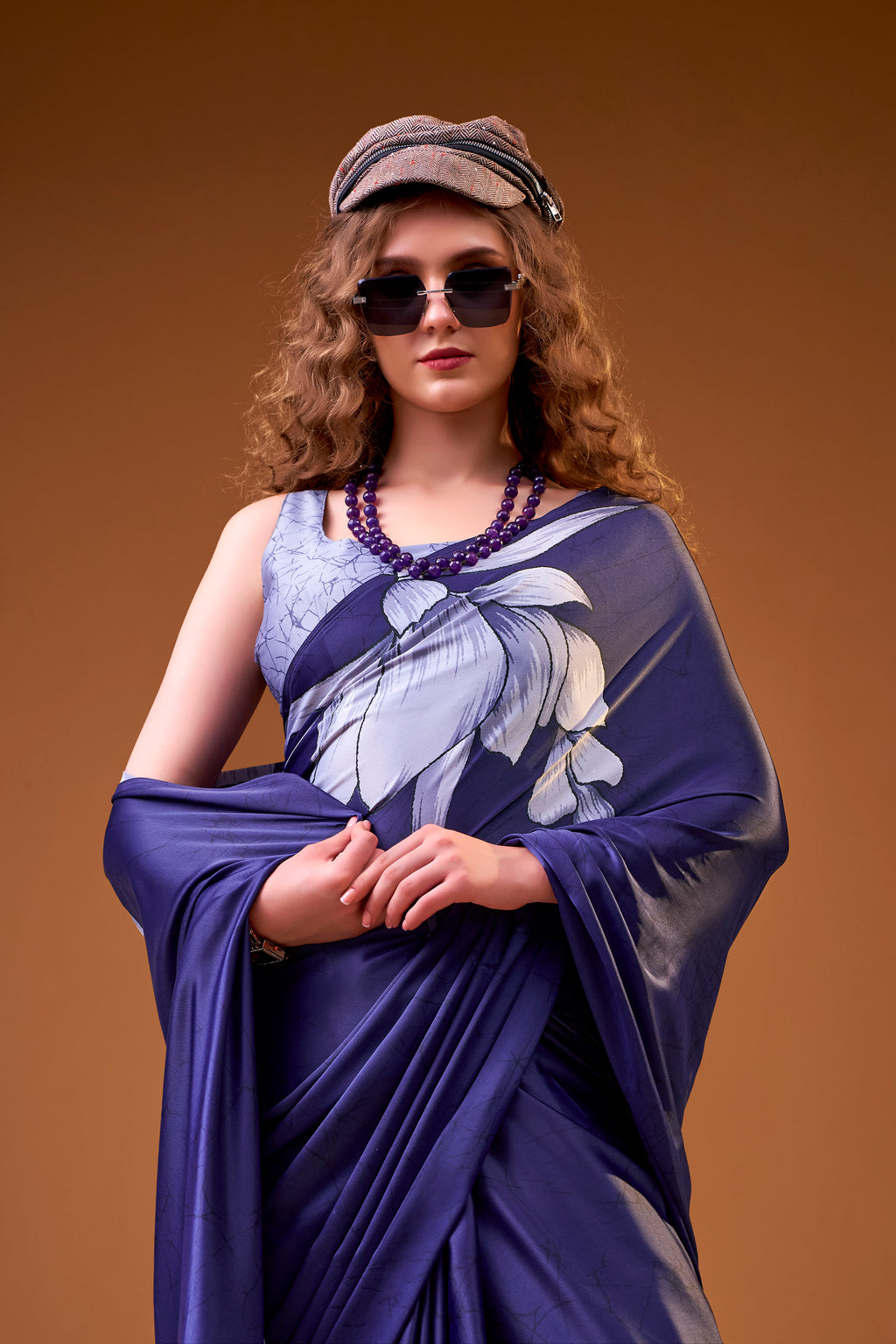 Satin Silk Floral Printed Saree