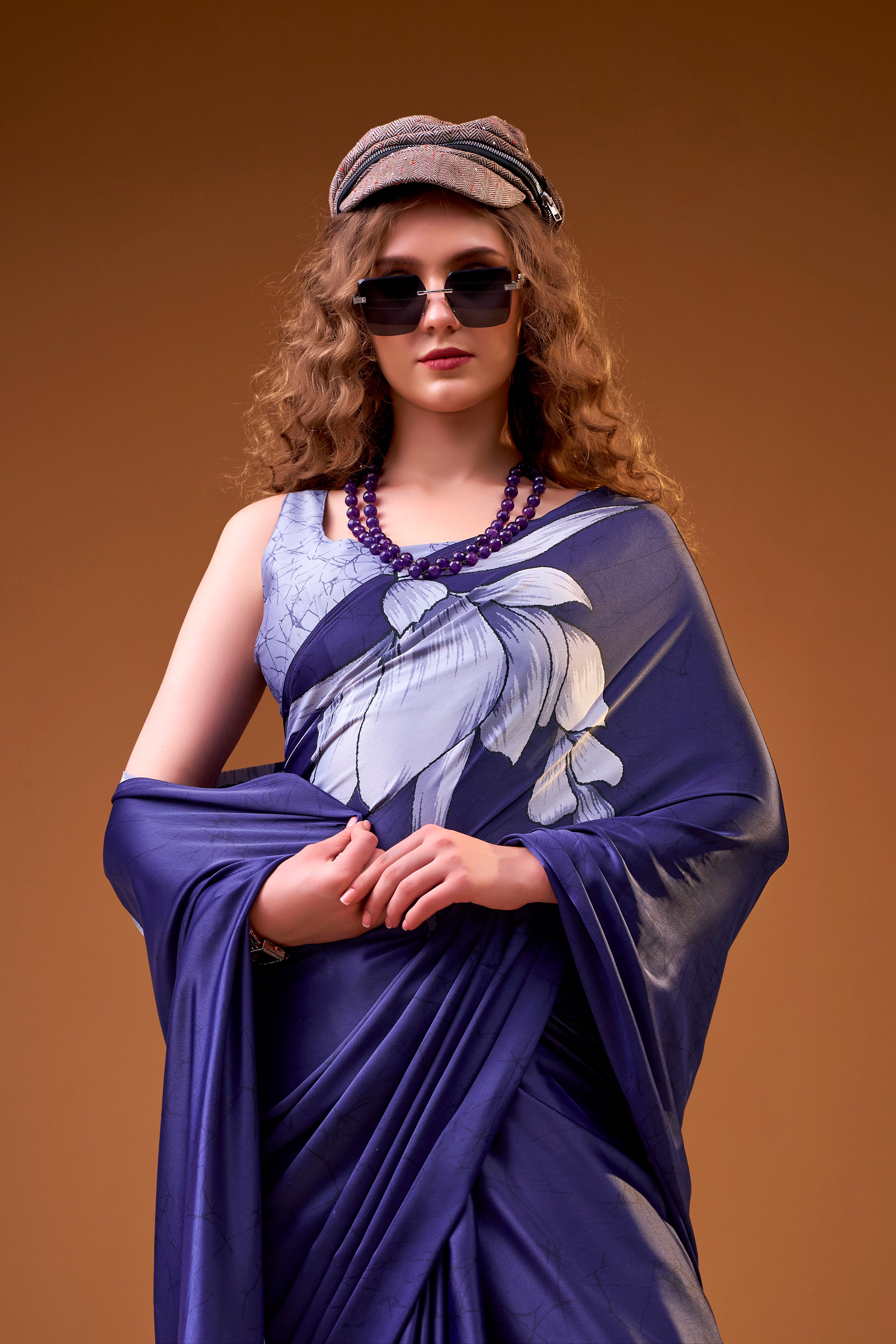 Satin Silk Floral Printed Saree