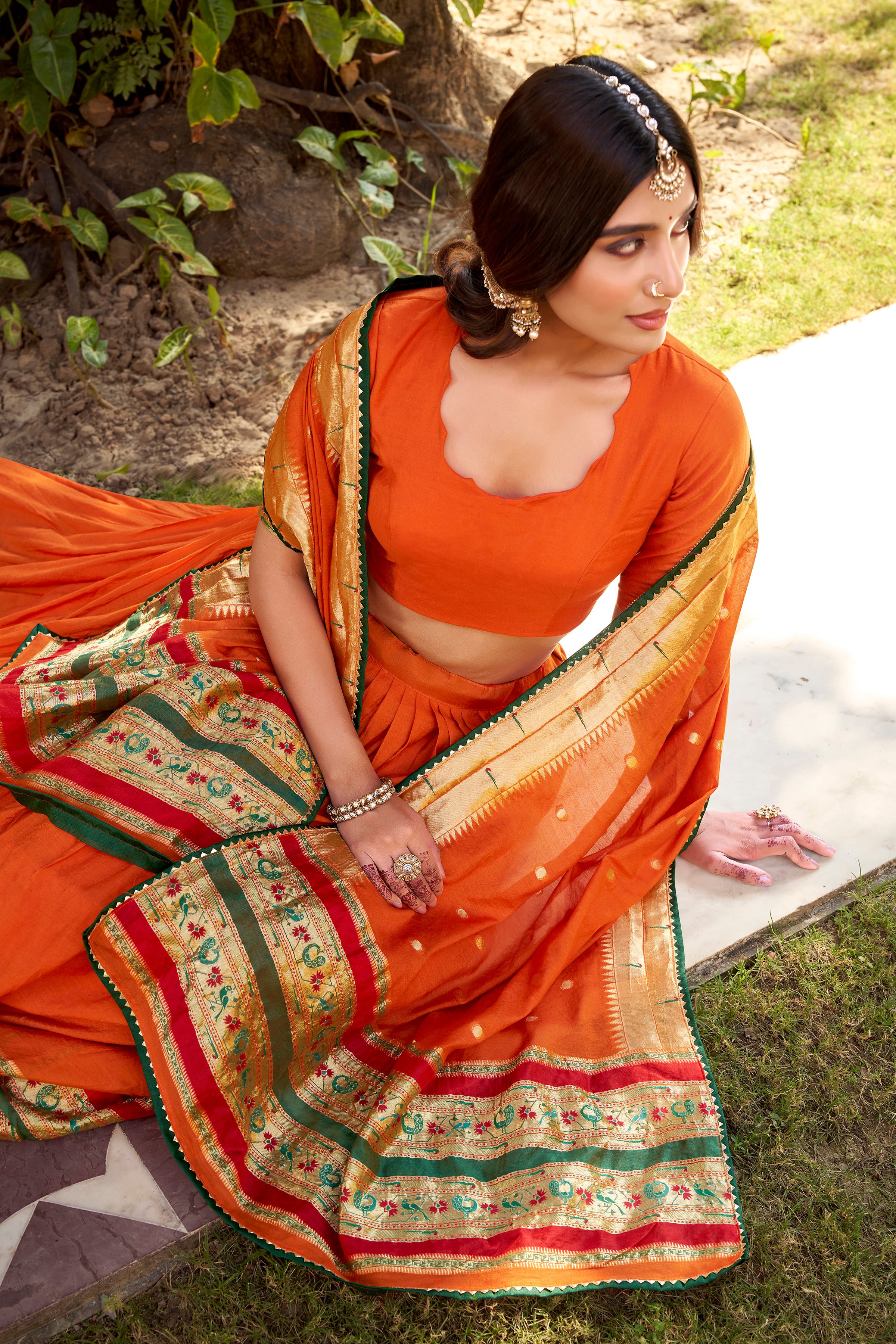 Pure Chanderi Zari Weaving Lehenga With Dupatta