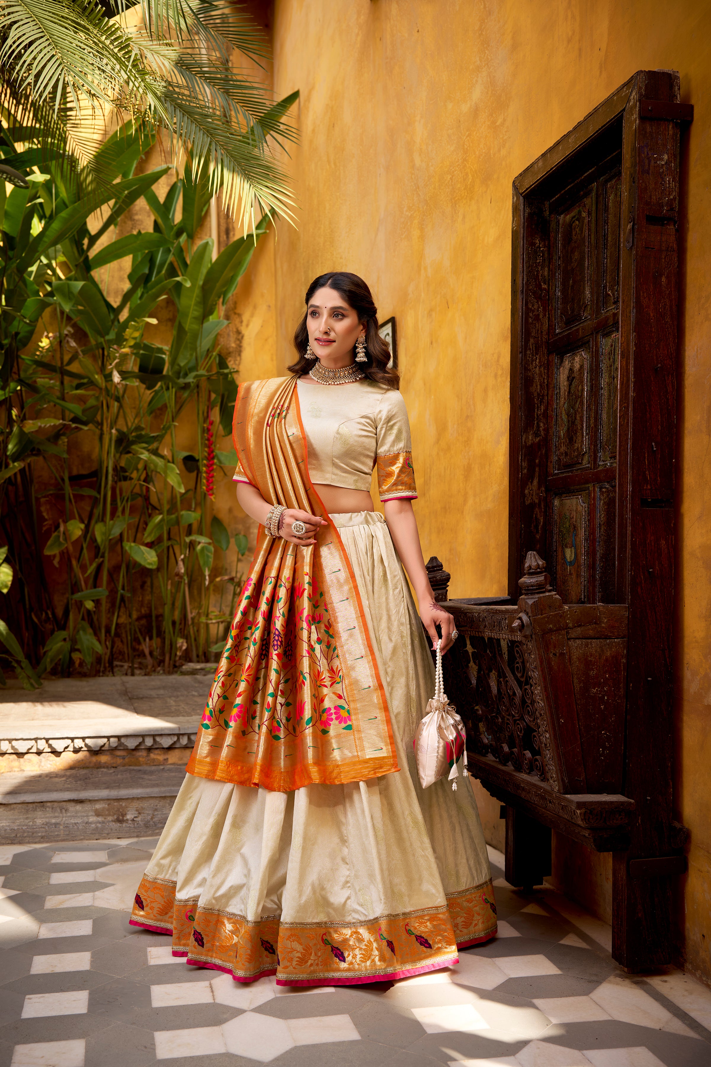 Silk Paithani Zari Weaving Lehenga With Dupatta