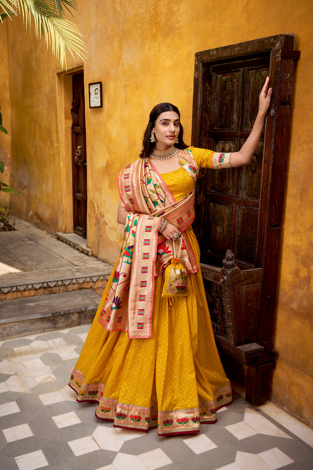 Silk Paithani Zari Weaving Lehenga With Dupatta