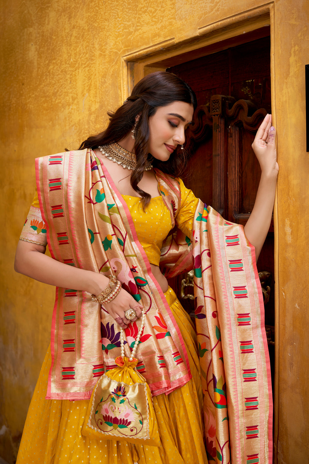 Silk Paithani Zari Weaving Lehenga With Dupatta
