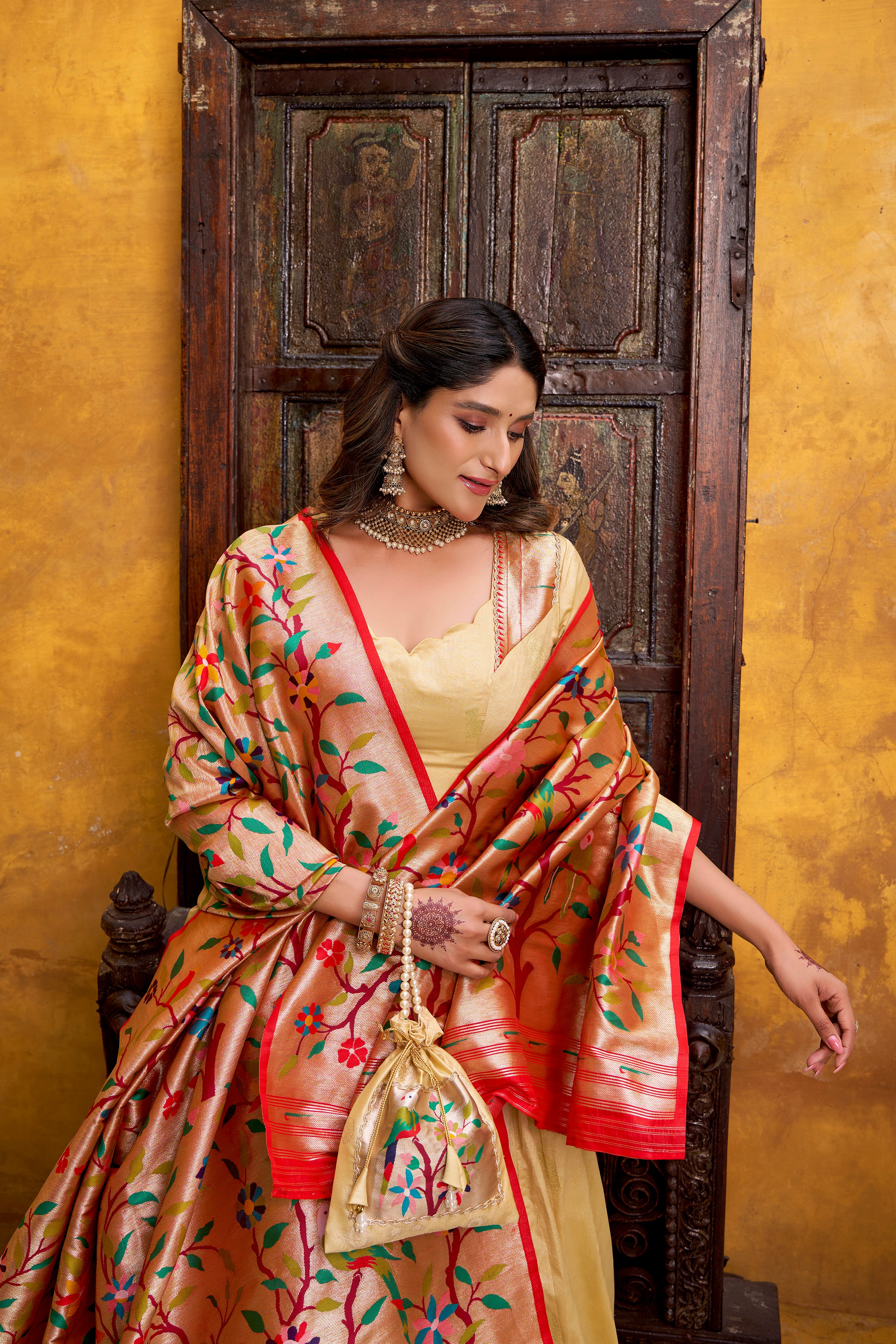 Silk Paithani Zari Weaving Lehenga With Dupatta