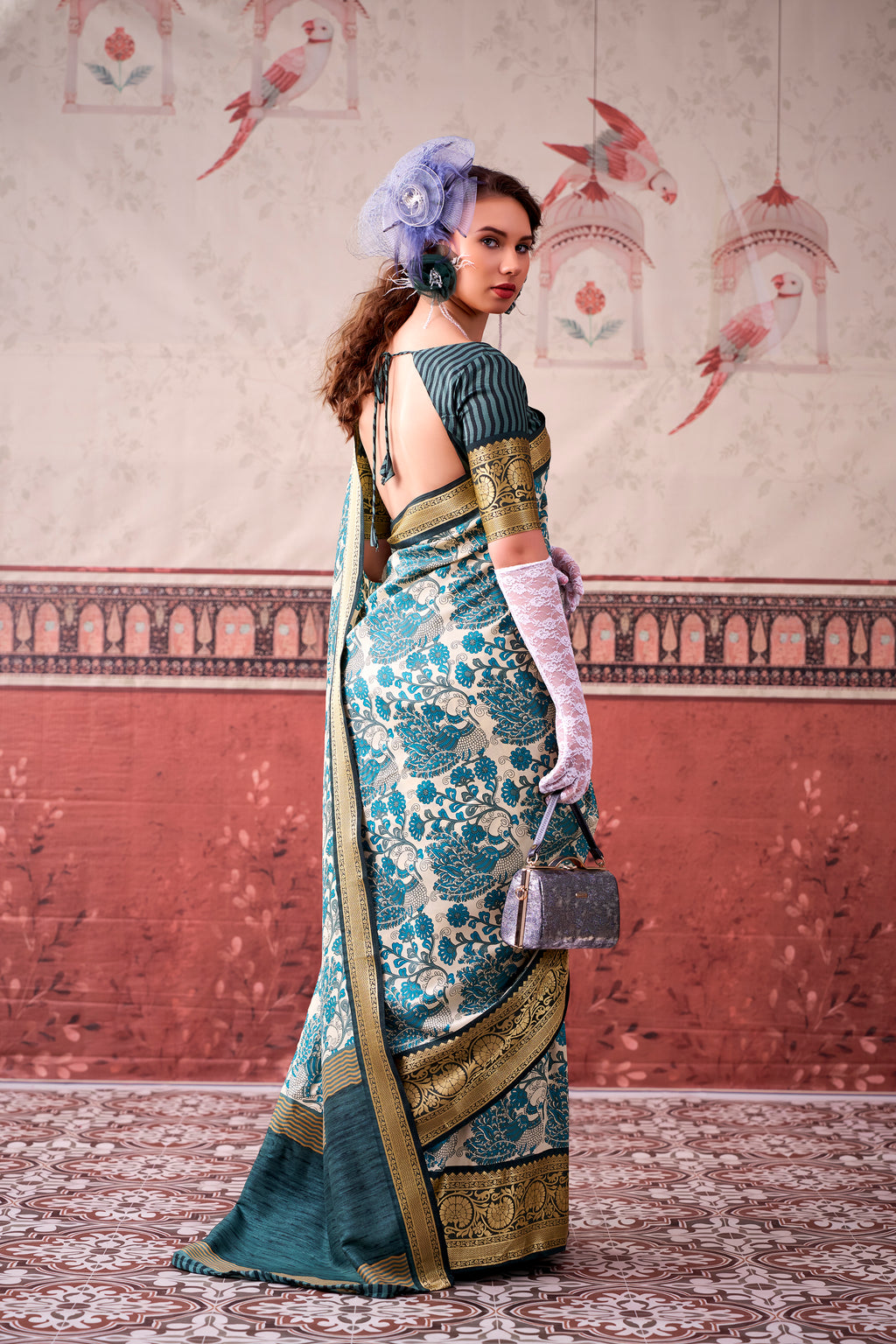 Tussar Silk Printed Saree With Viscose Border