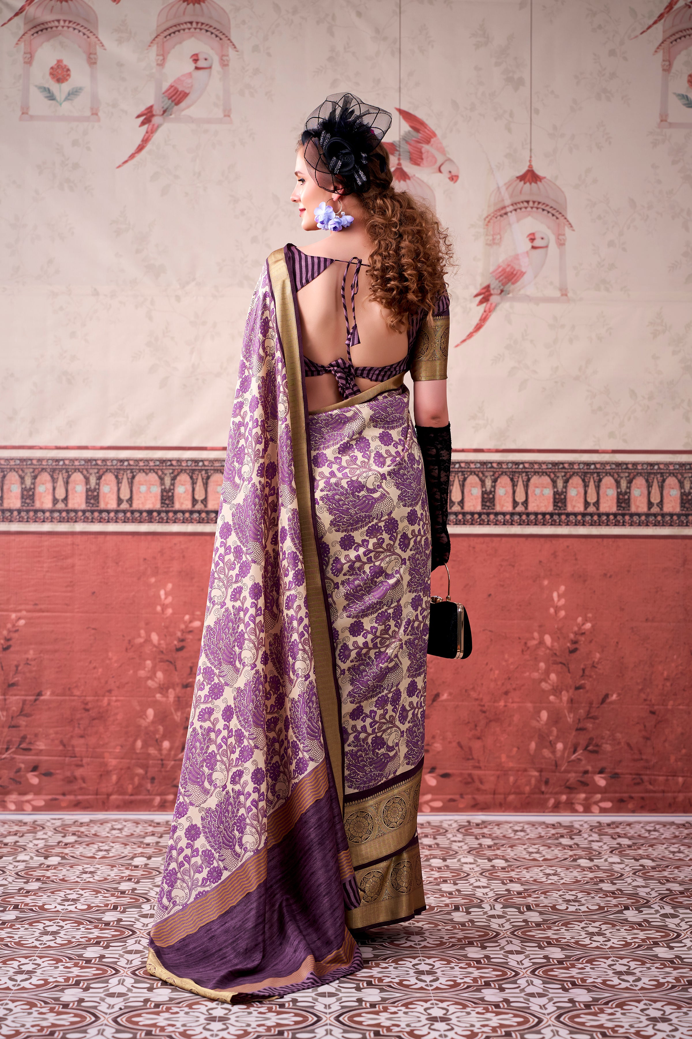 Tussar Silk Printed Saree With Viscose Border