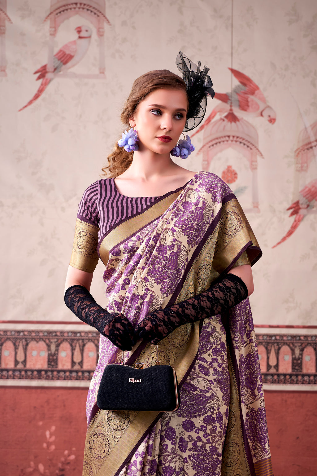 Tussar Silk Printed Saree With Viscose Border