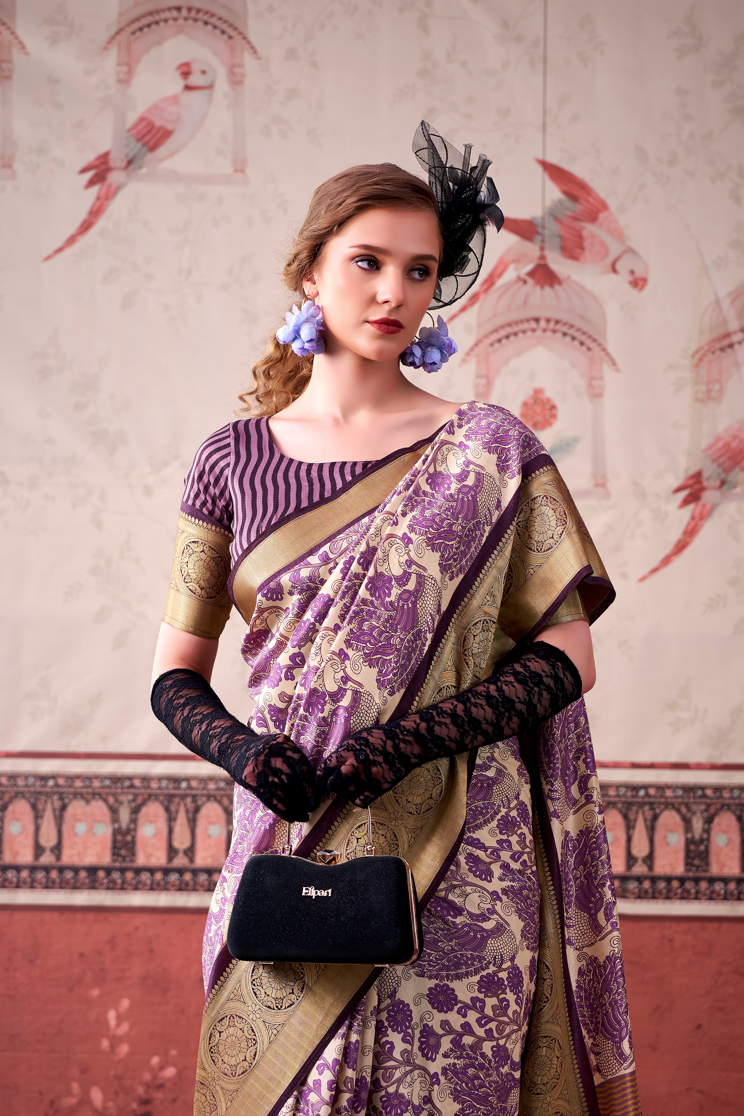 Tussar Silk Printed Saree With Viscose Border