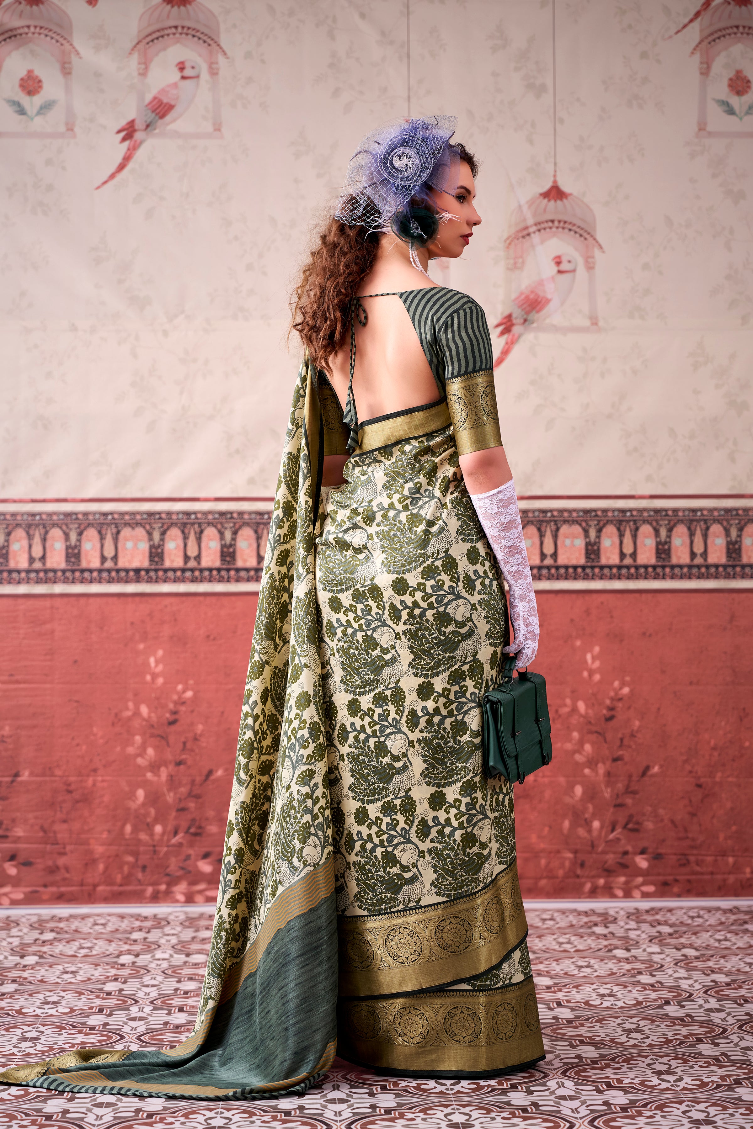 Tussar Silk Printed Saree With Viscose Border