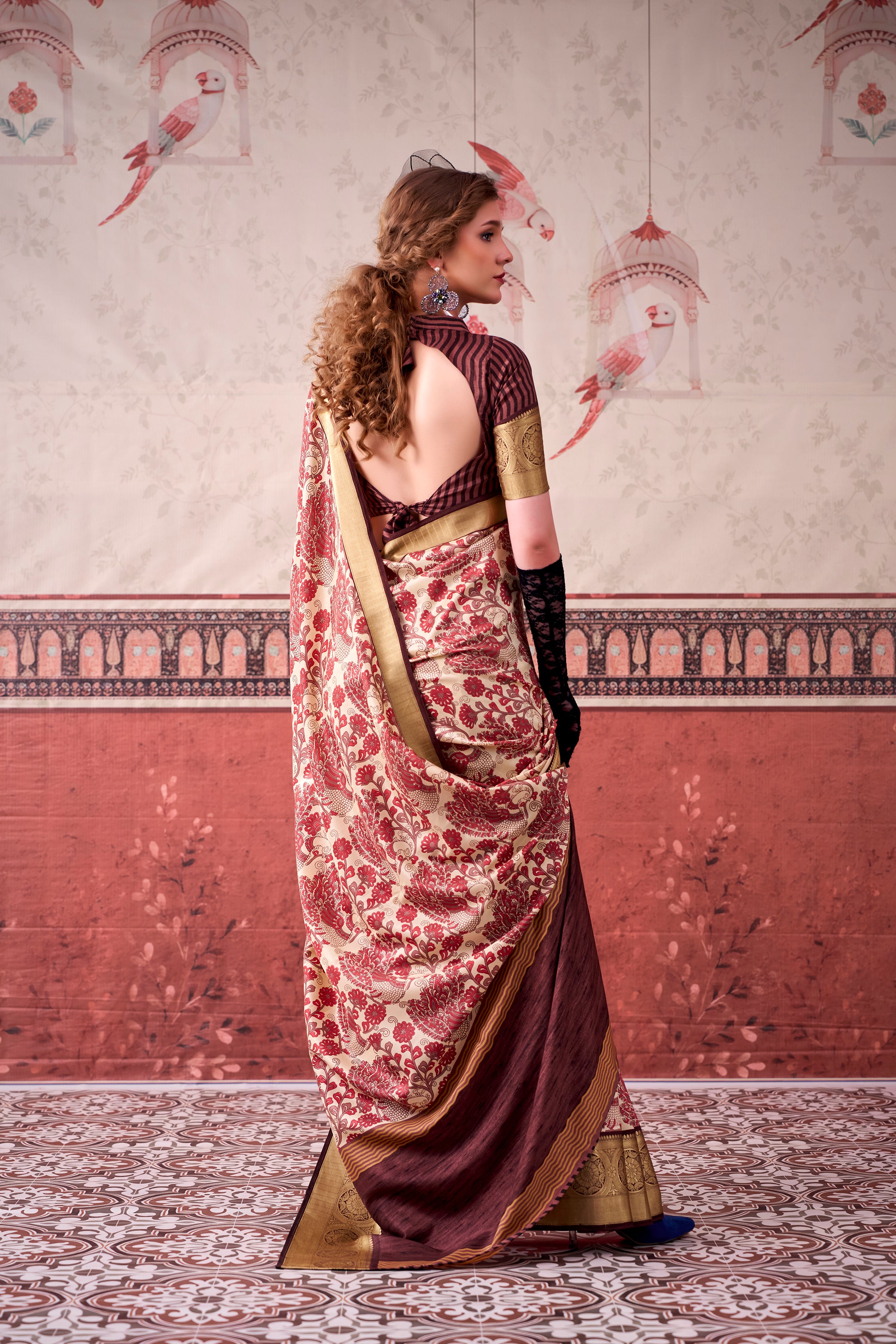 Tussar Silk Printed Saree With Viscose Border