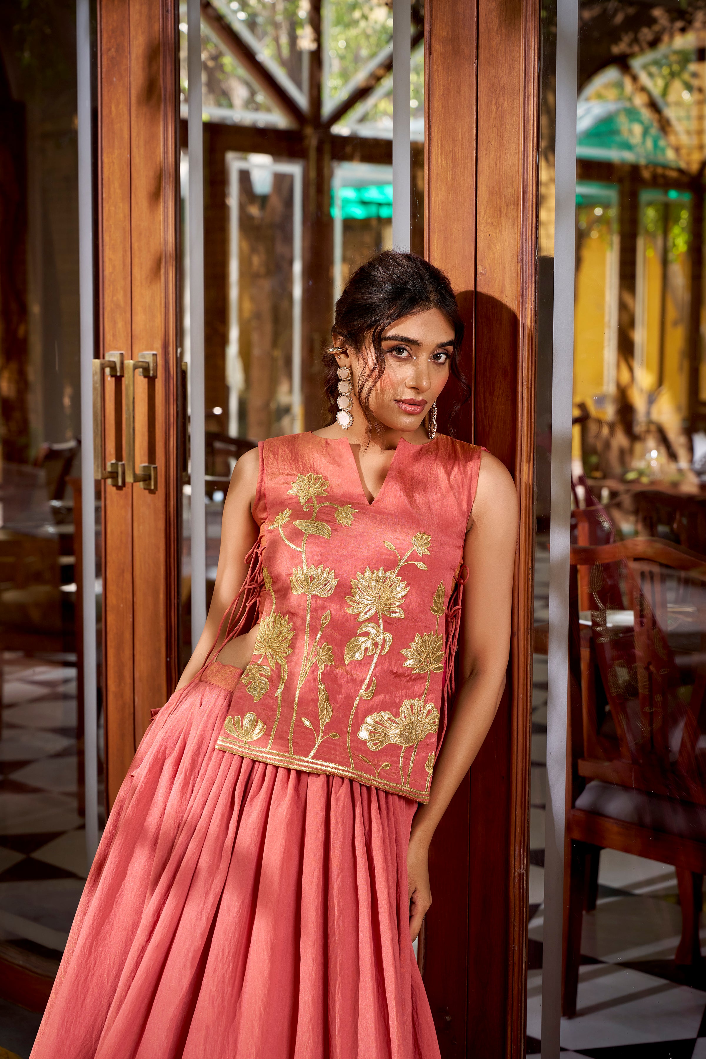 Pure Shimmer Embroidered Lehenga With Dupatta