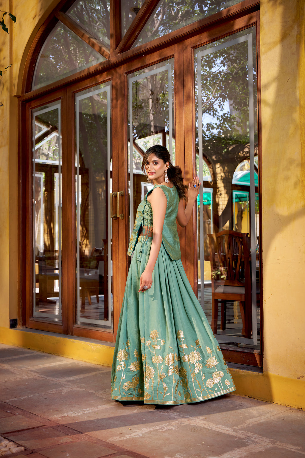 Pure Shimmer Embroidered Lehenga With Dupatta