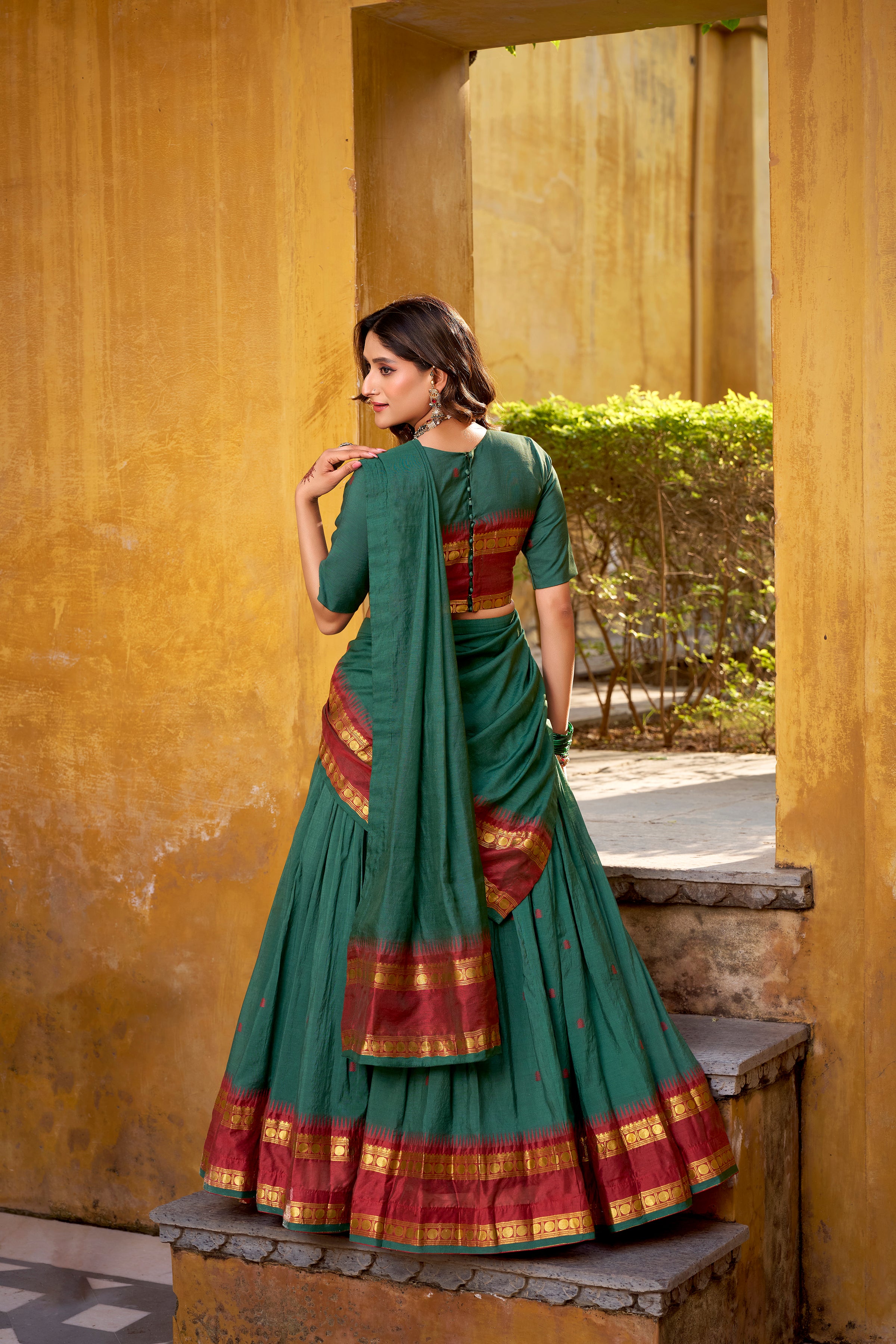 Pure Chanderi Zari Weaving Lehenga With Dupatta