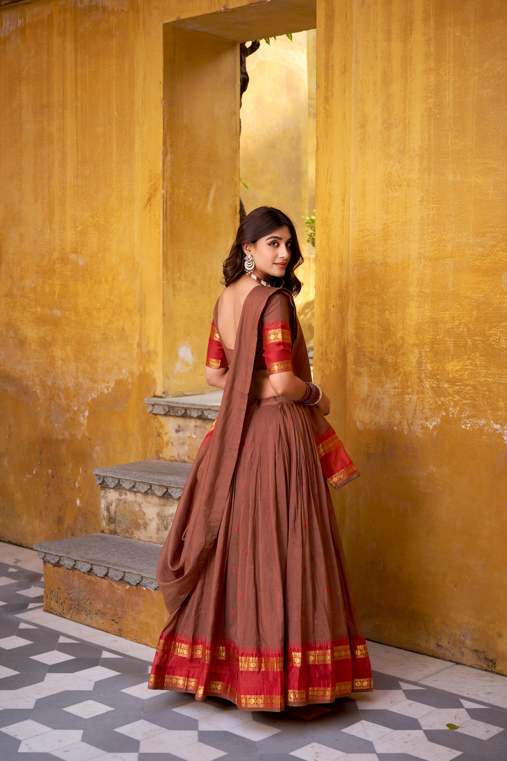 Pure Chanderi Zari Weaving Lehenga With Dupatta