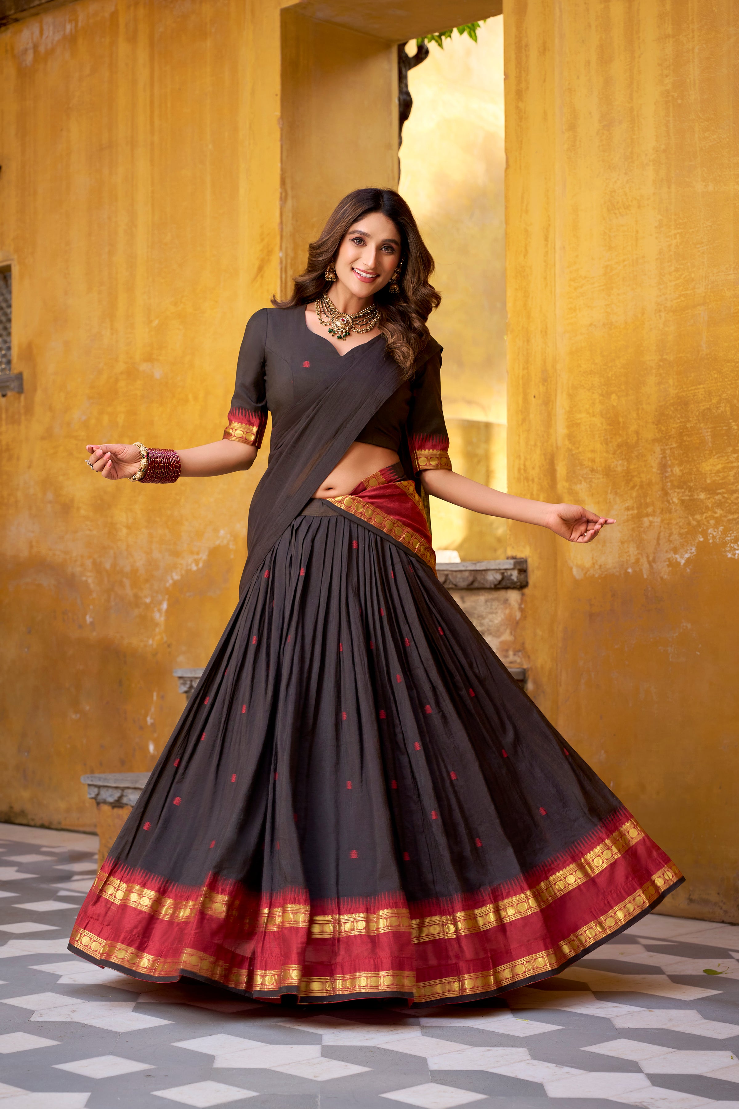 Pure Chanderi Zari Weaving Lehenga With Dupatta