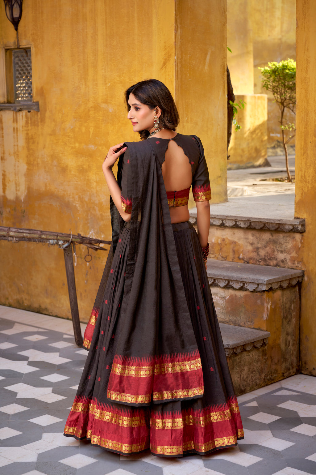Pure Chanderi Zari Weaving Lehenga With Dupatta