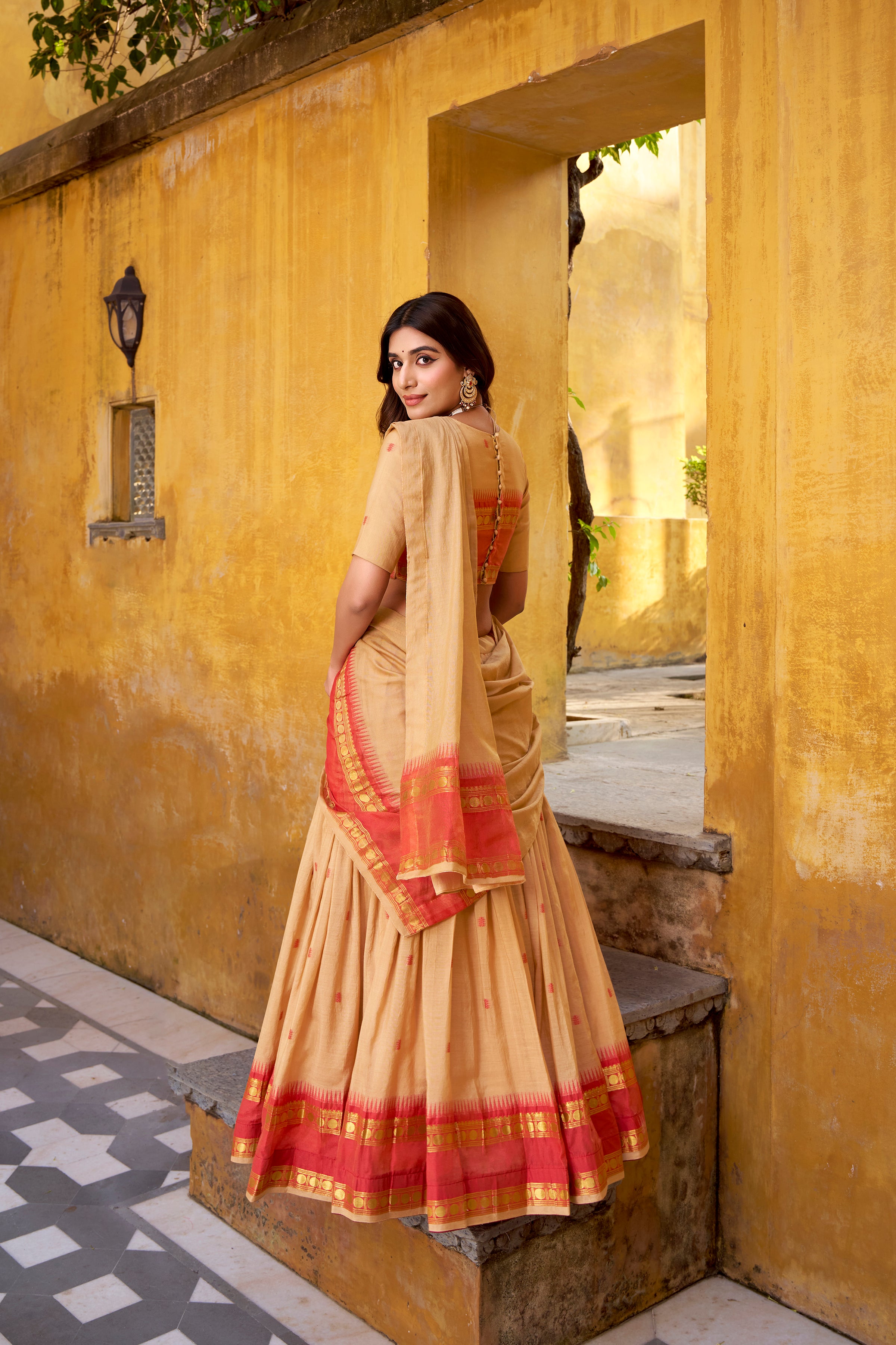 Pure Chanderi Zari Weaving Lehenga With Dupatta