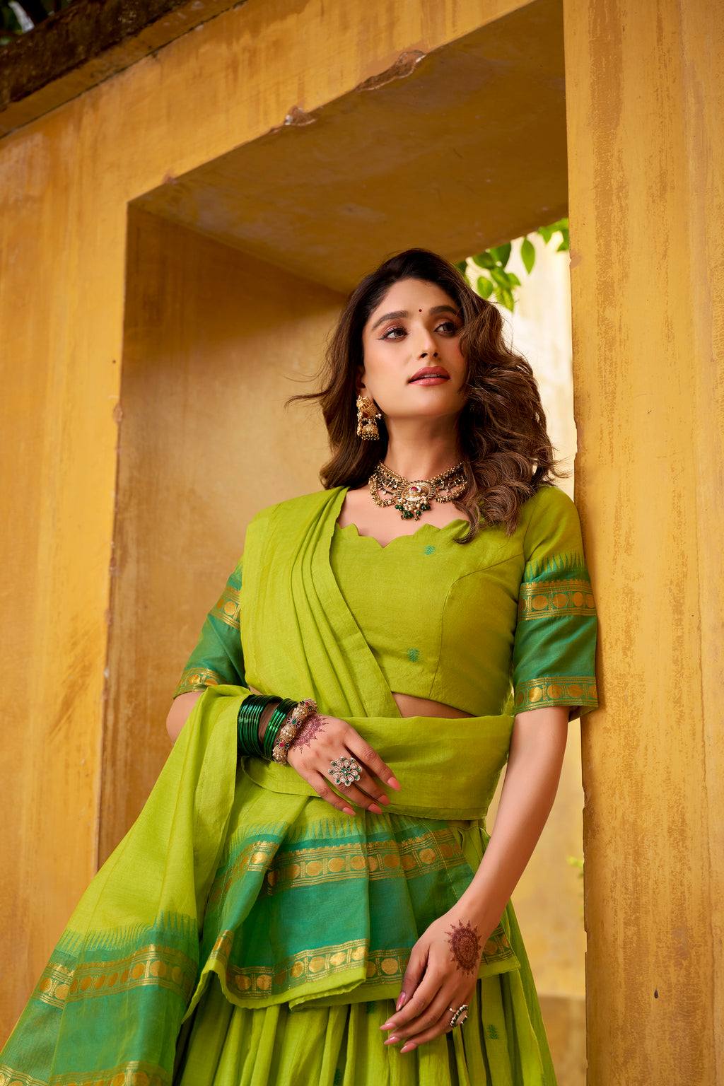 Pure Chanderi Zari Weaving Lehenga With Dupatta